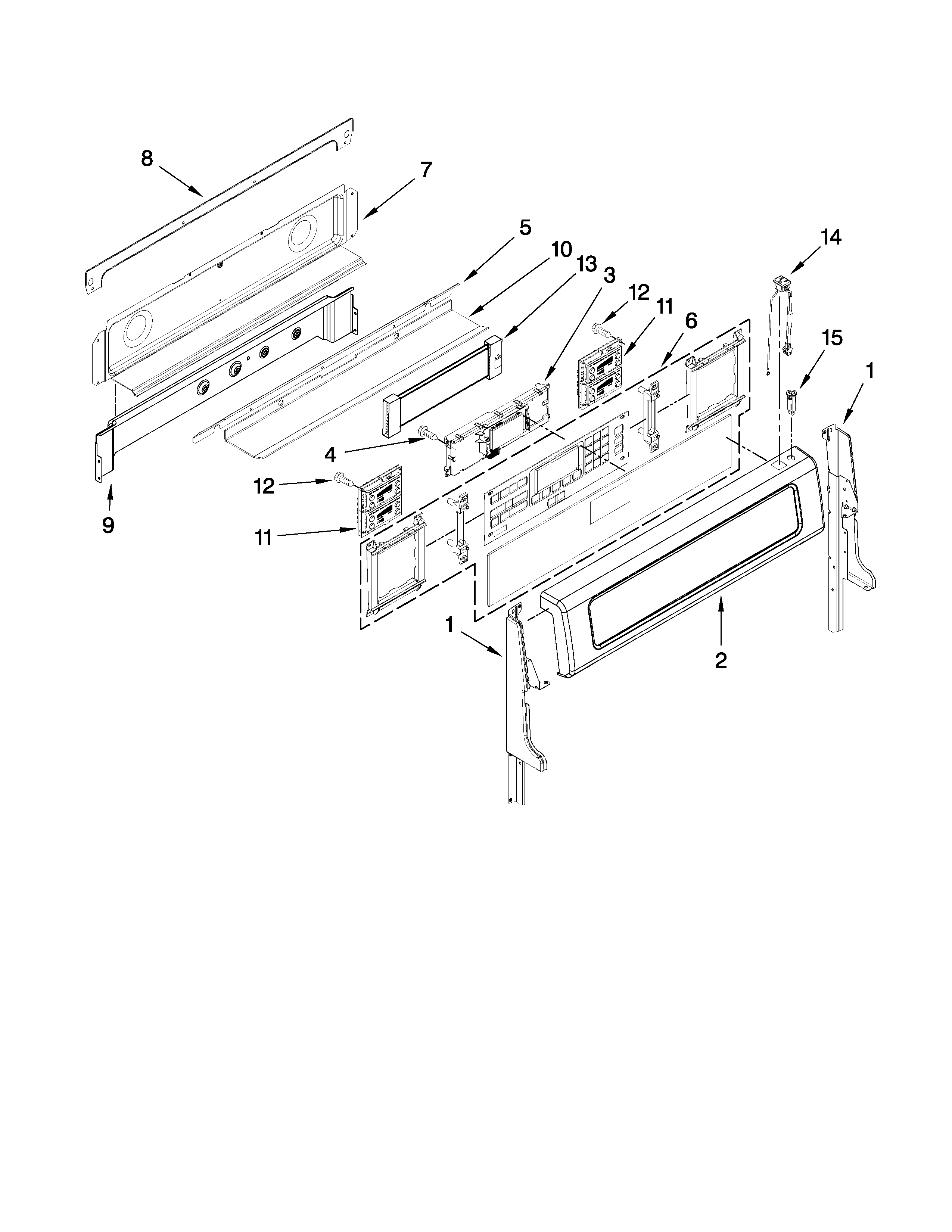 KitchenAid YKER507XSS00 control panel parts diagram