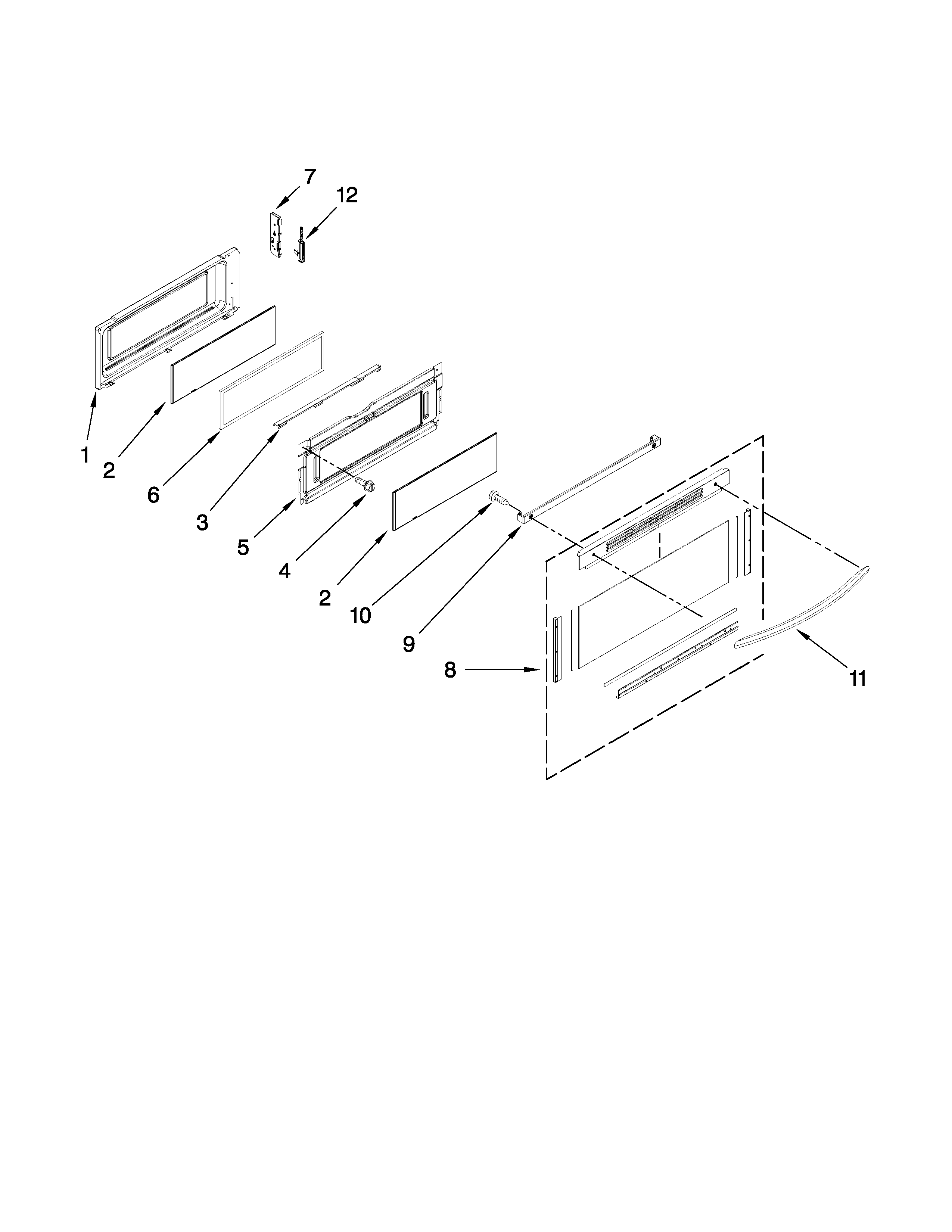 KitchenAid YKER507XSS00 upper door parts diagram