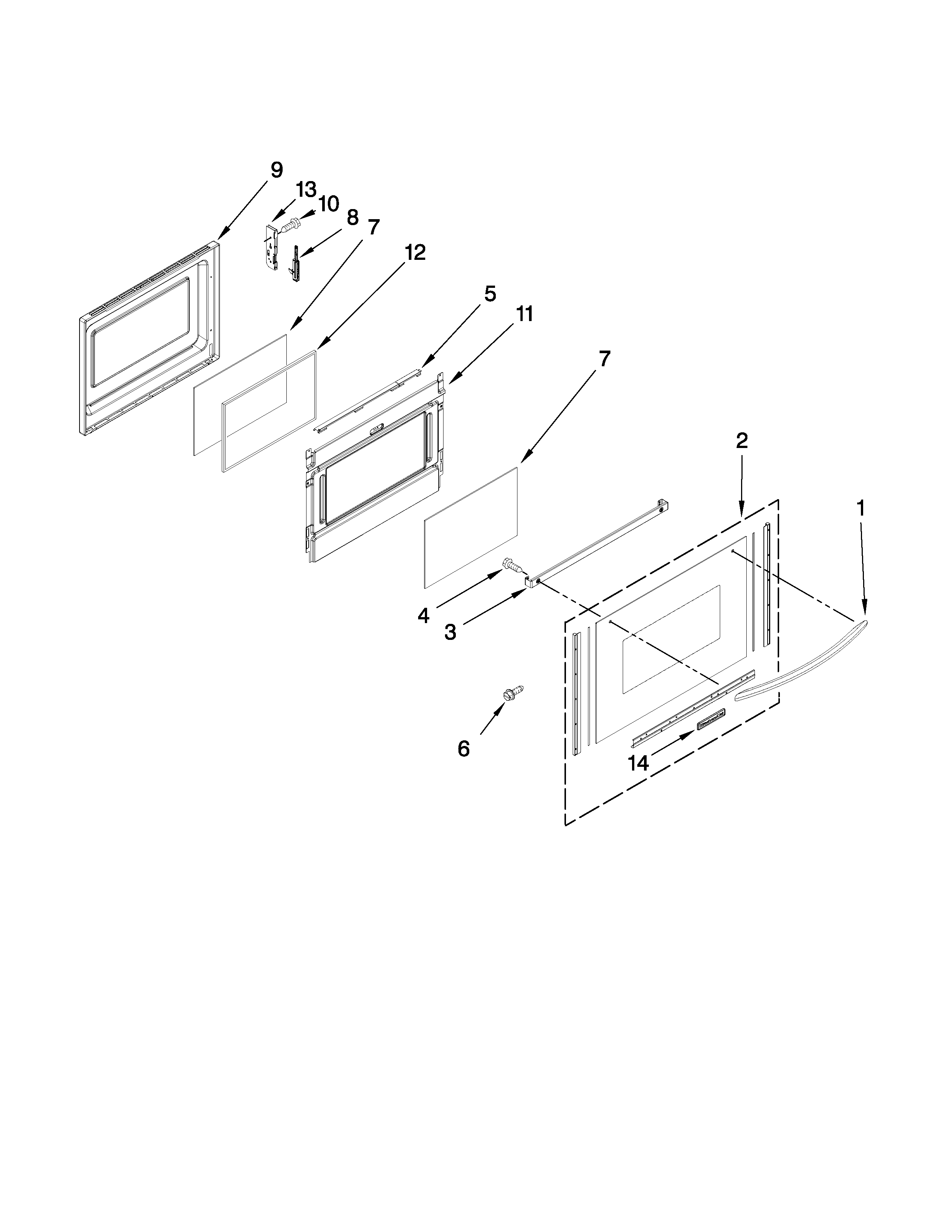 KitchenAid YKER507XSS00 lower door parts diagram