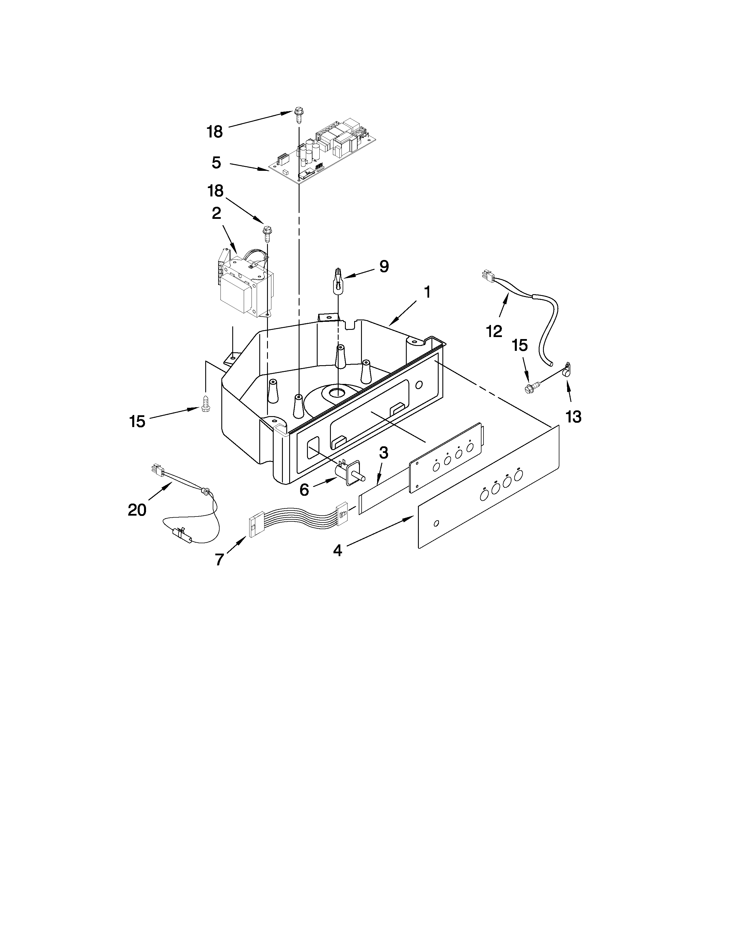 Maytag MIM1554WRS2 control panel parts diagram