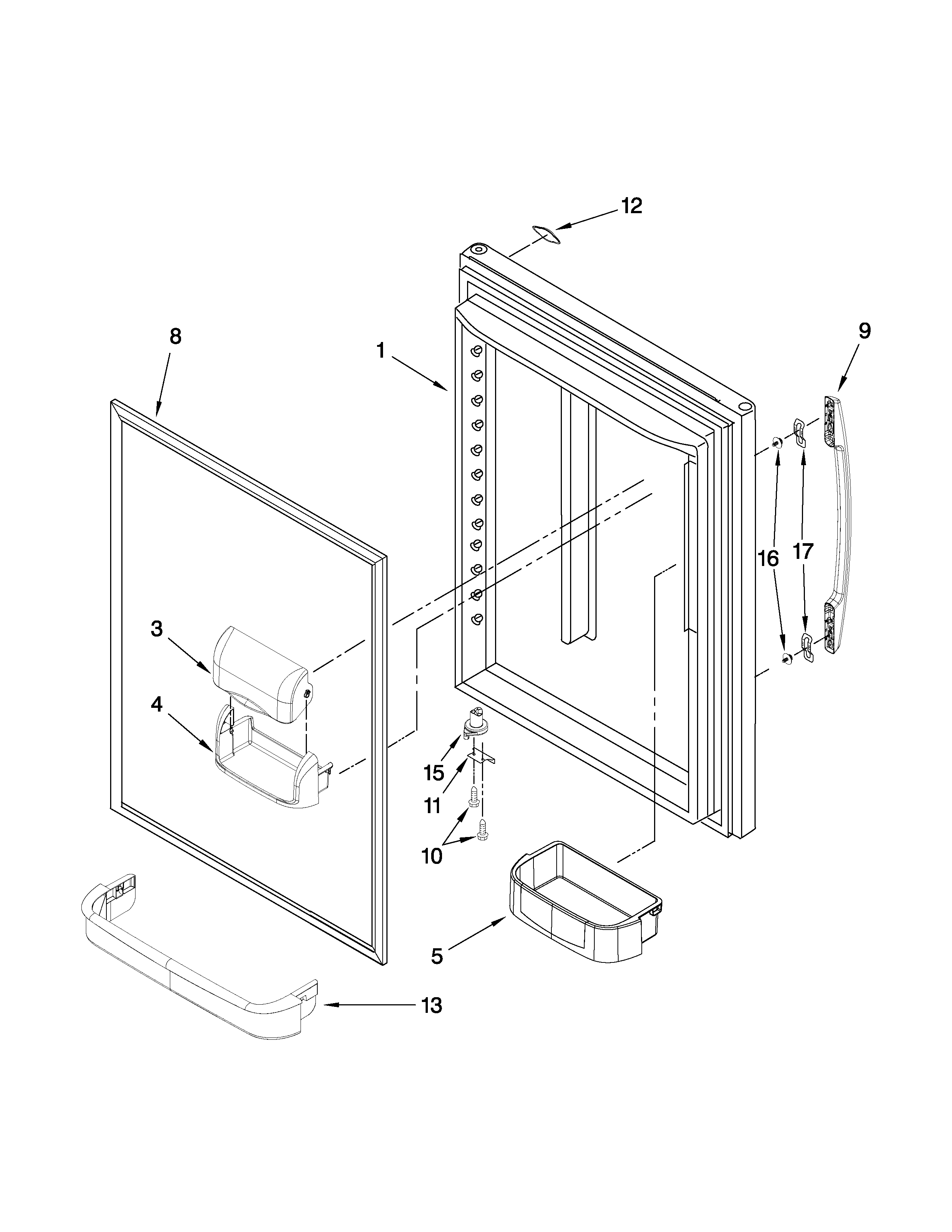 Maytag MBL2258XES1 refrigerator door parts diagram
