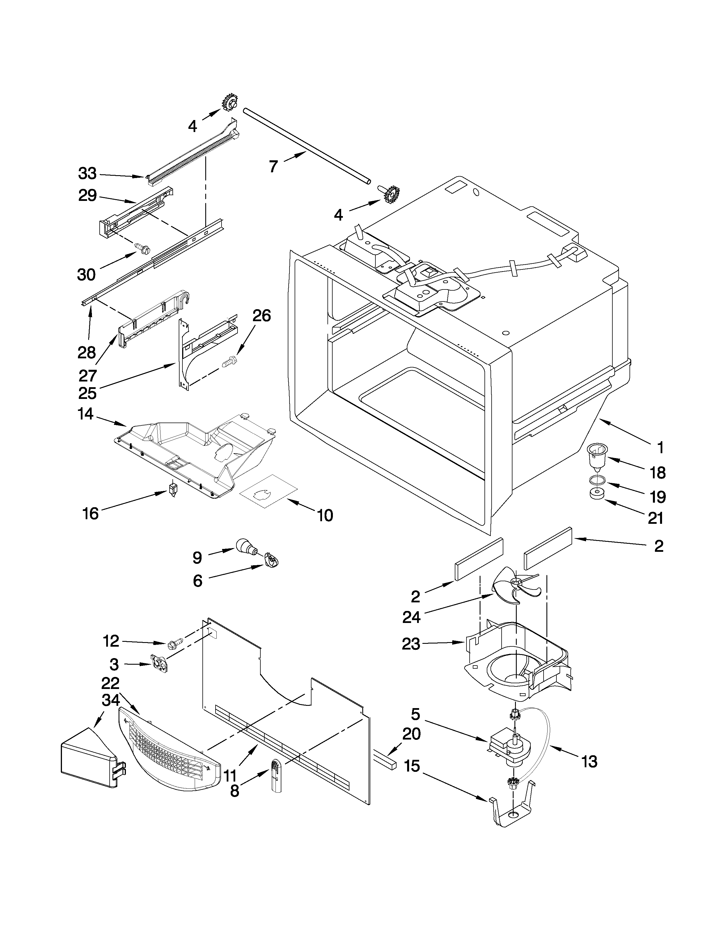Maytag MFF2258VEM5 freezer liner parts diagram