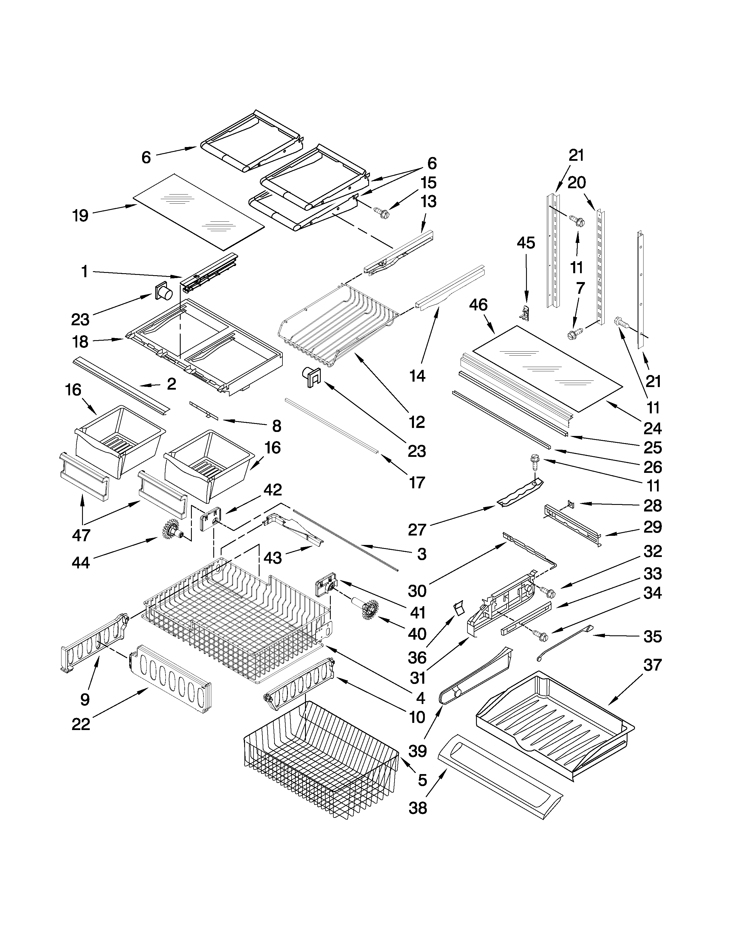 Maytag MFF2258VEM5 shelf parts diagram