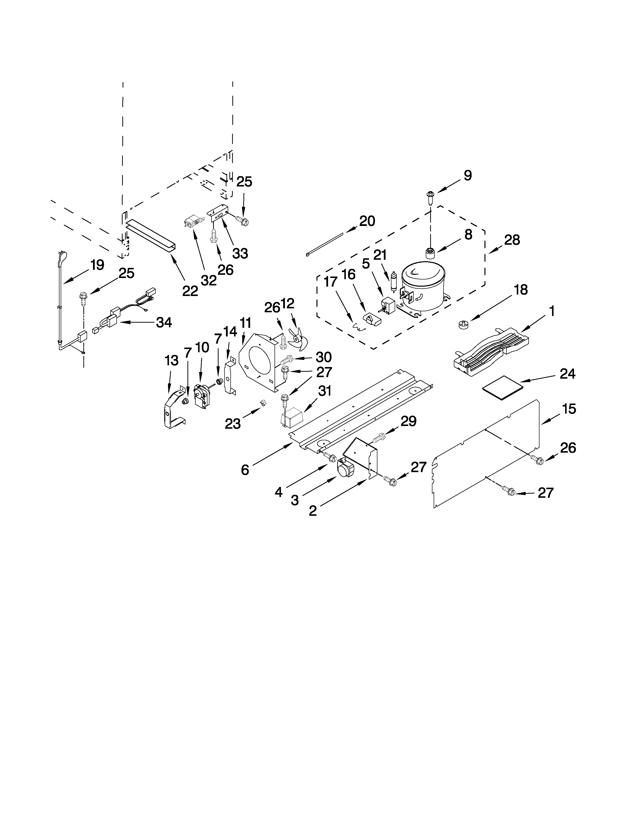 Jenn-Air JUB248LBCX03 unit parts diagram