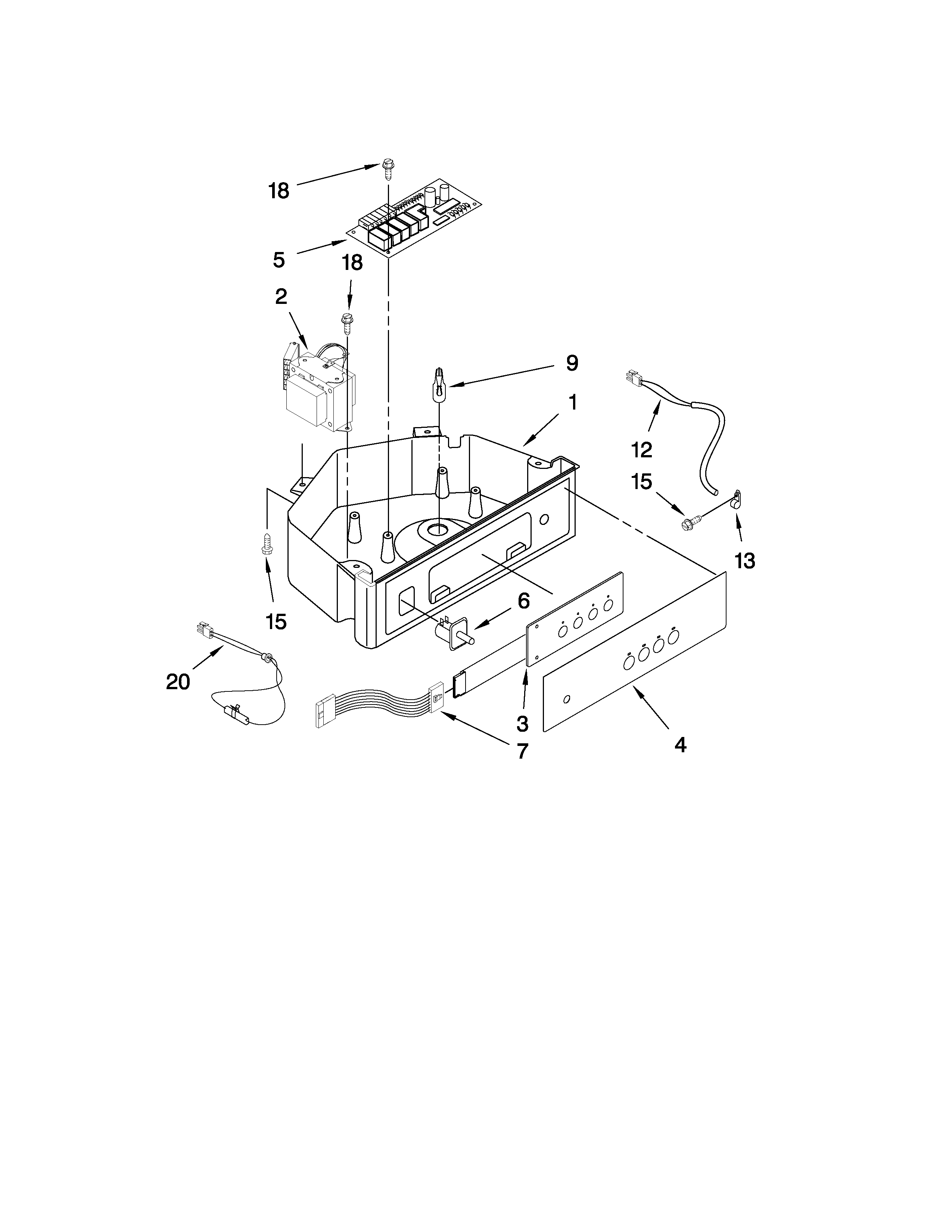 KitchenAid KUIC15PRTS4 control panel parts diagram