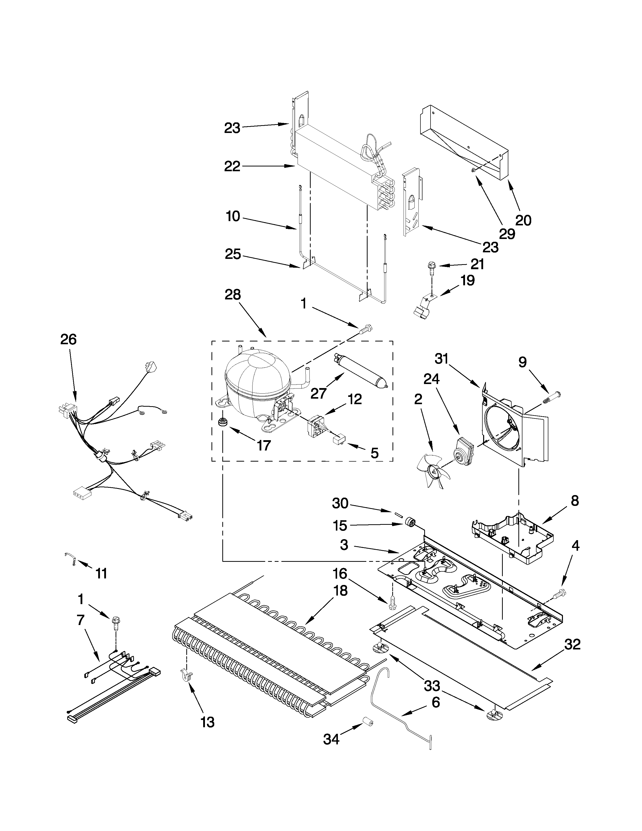 Whirlpool GX2SHBXVY05 unit parts diagram
