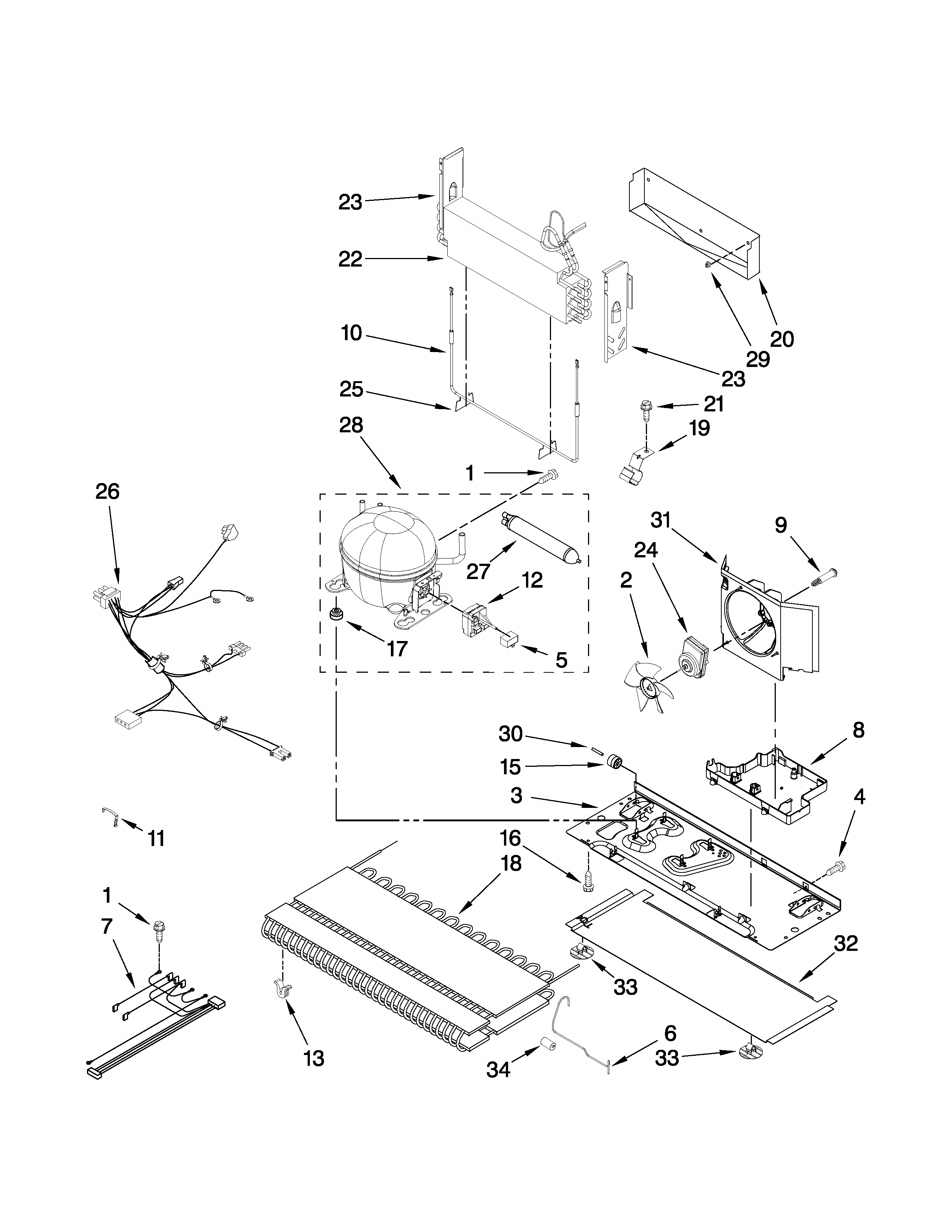 KitchenAid KBRS22KWWH5 unit parts diagram