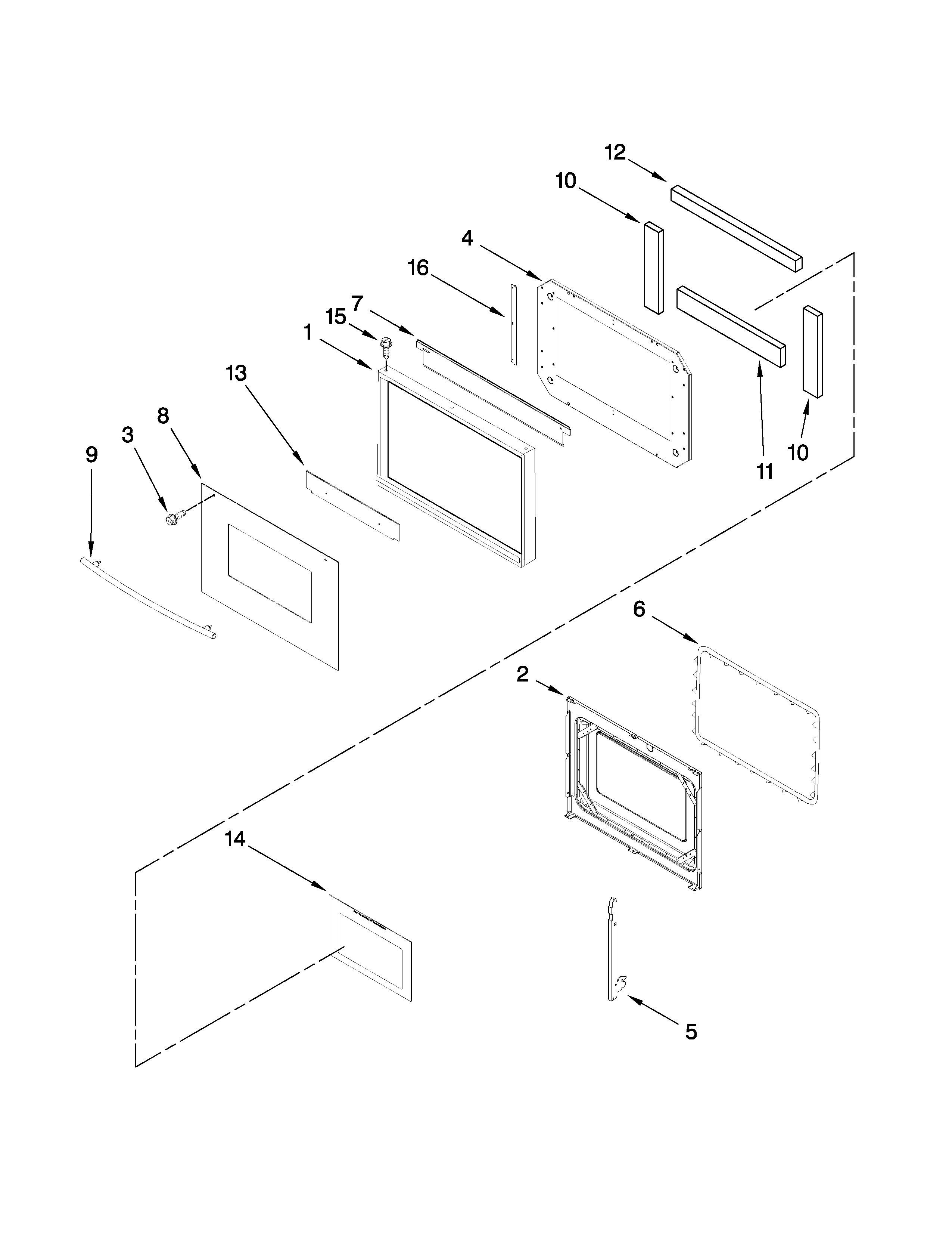Jenn-Air JJW9327DDB11 oven door parts diagram