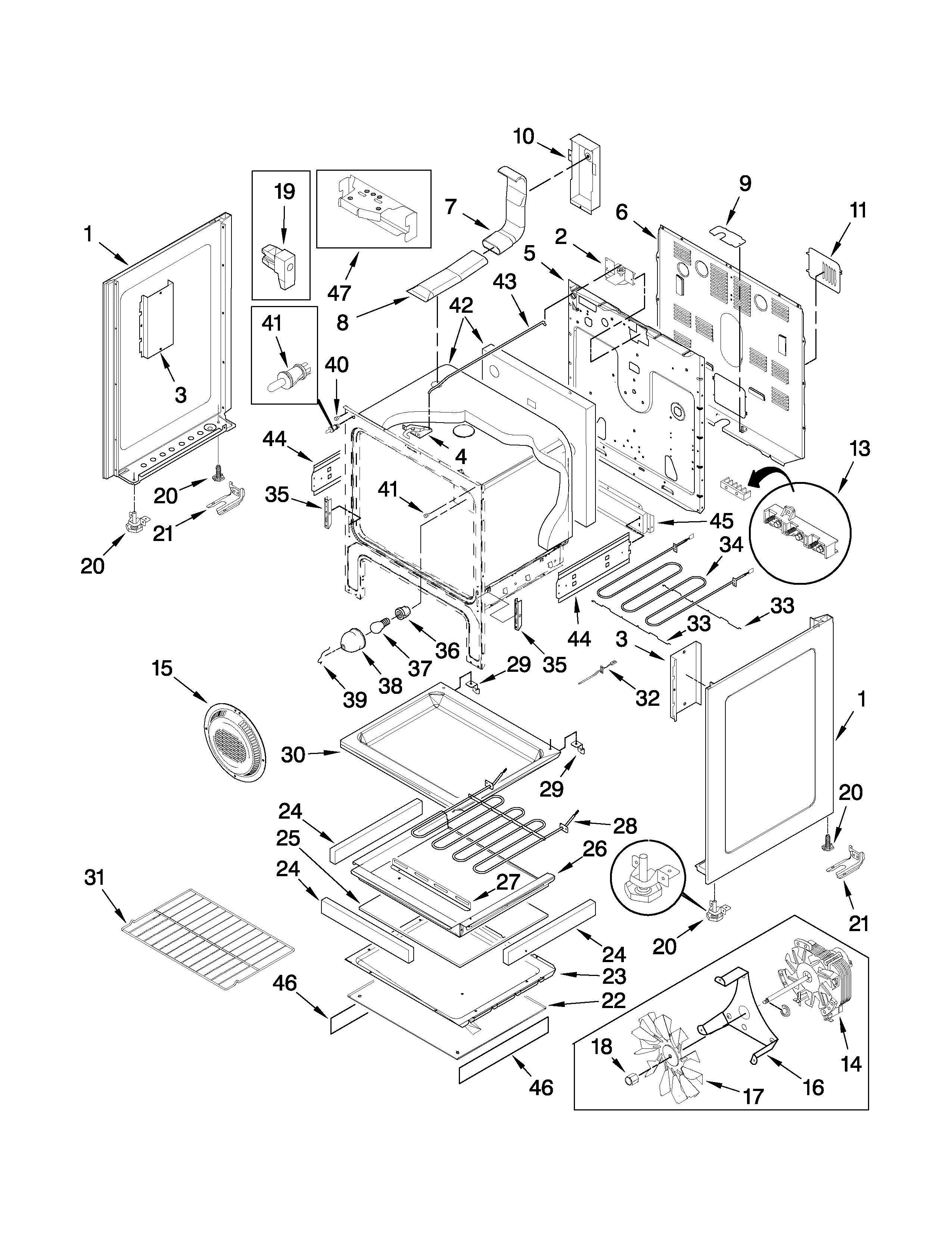 KitchenAid YKERS206XBL0 chassis parts diagram