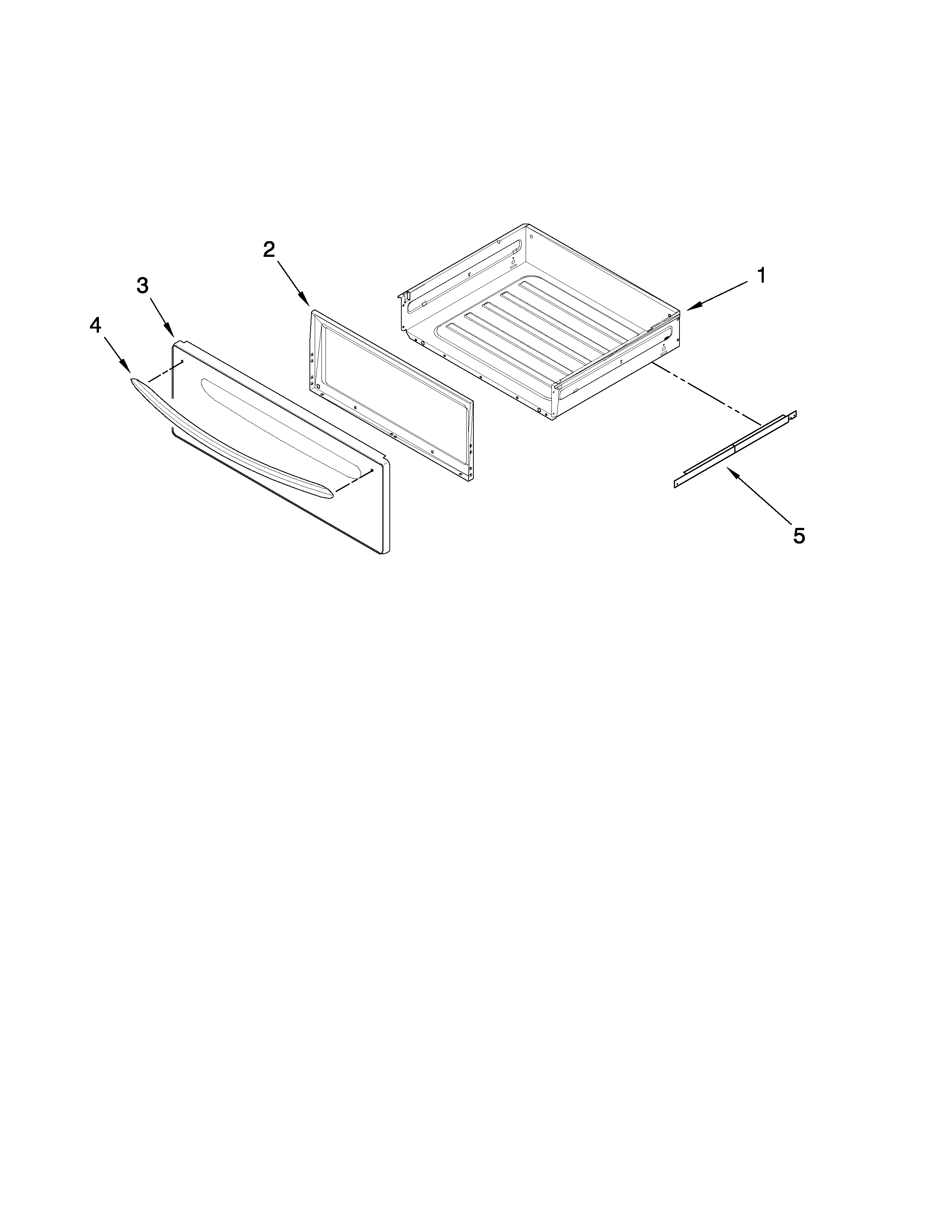 KitchenAid YKERS206XBL0 drawer parts diagram