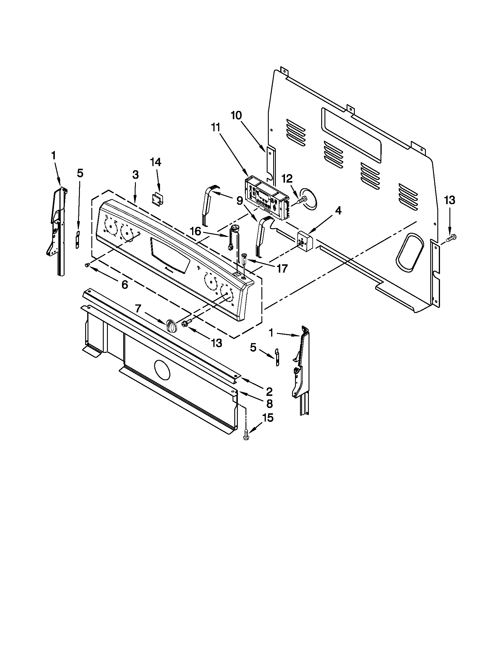 Amana AER5844VCB0 control panel parts diagram