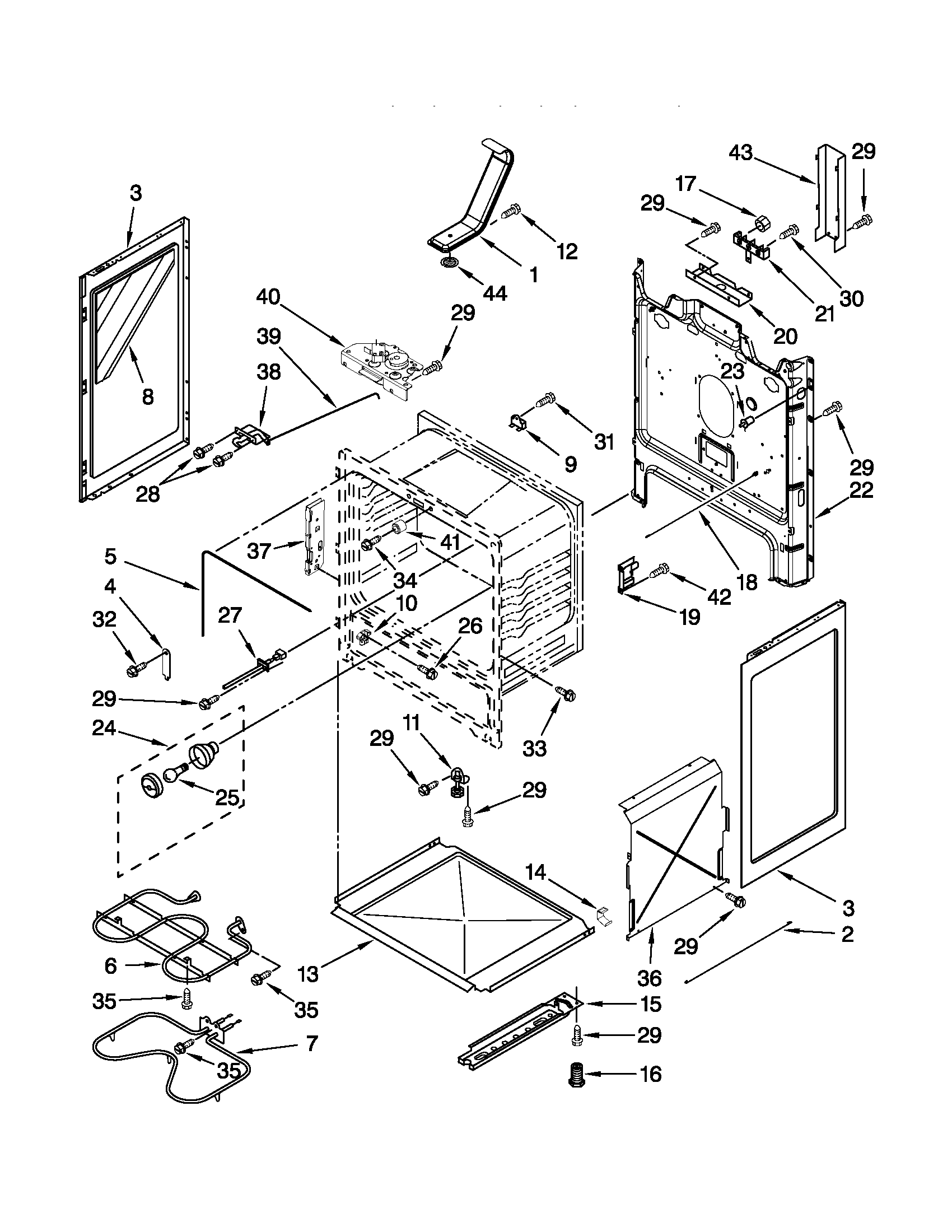 Amana AER5844VCB0 chassis parts diagram
