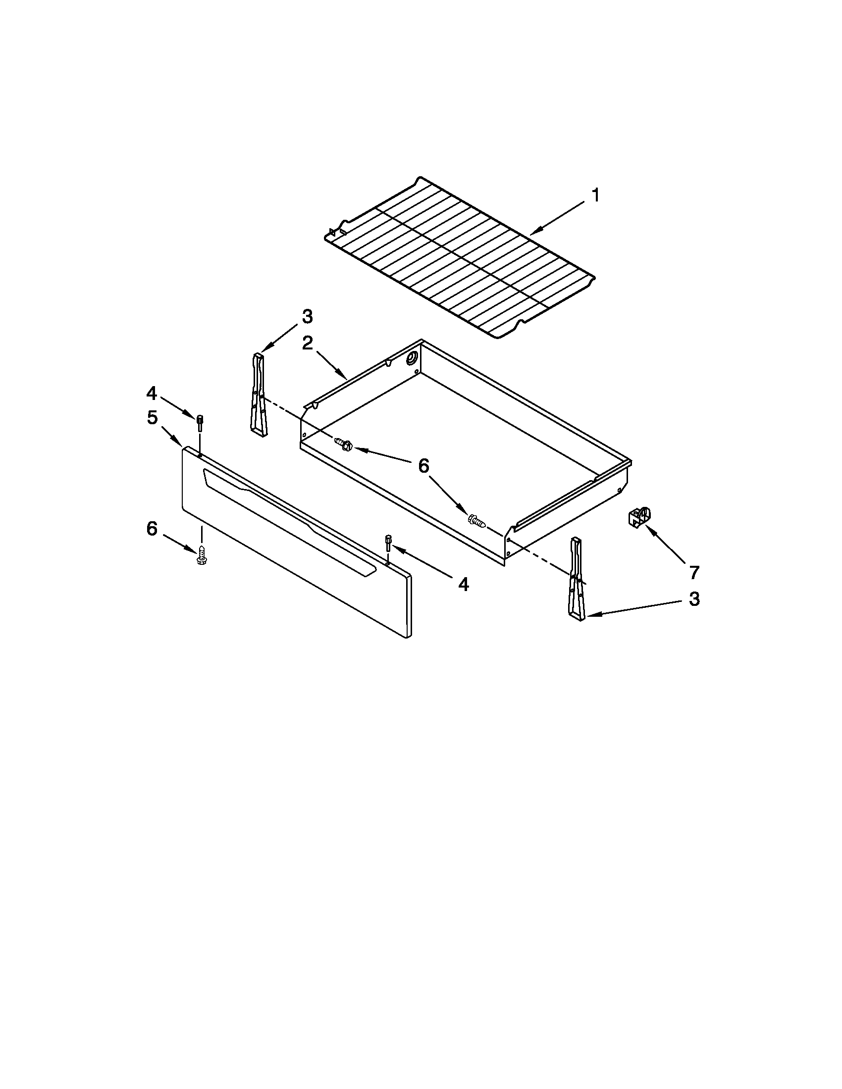Amana AER5844VCB0 drawer & broiler parts diagram