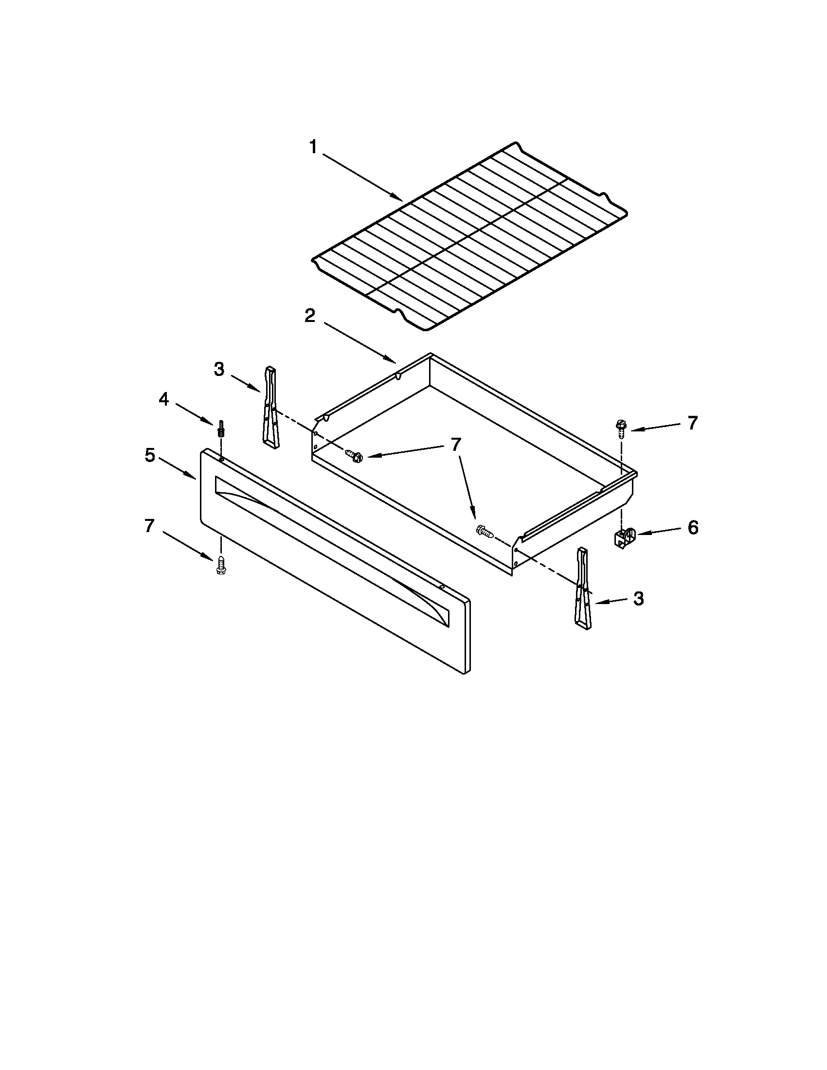 Magic Chef CER3311XAW0 drawer & broiler parts diagram