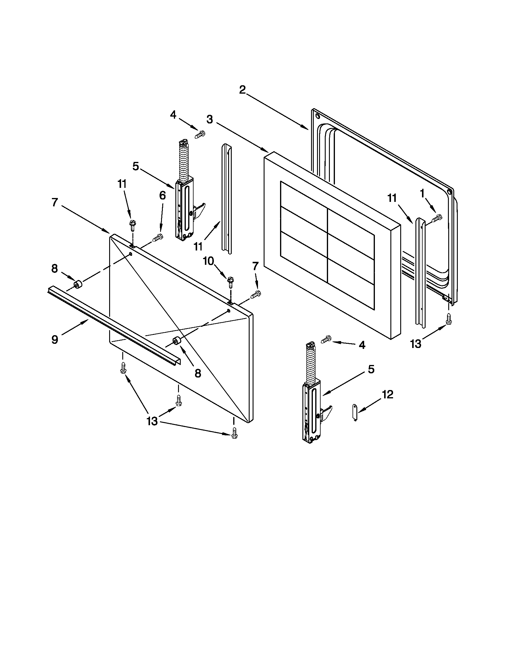 Magic Chef CER3311XAW0 door parts diagram