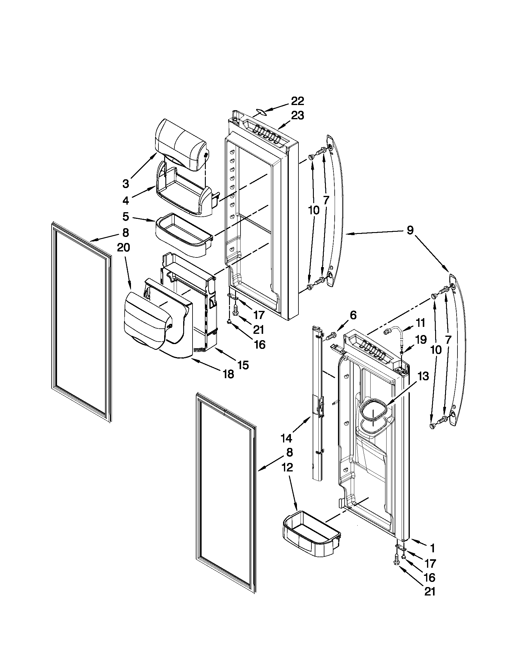 Maytag MFI2569VEW2 refrigerator door parts diagram
