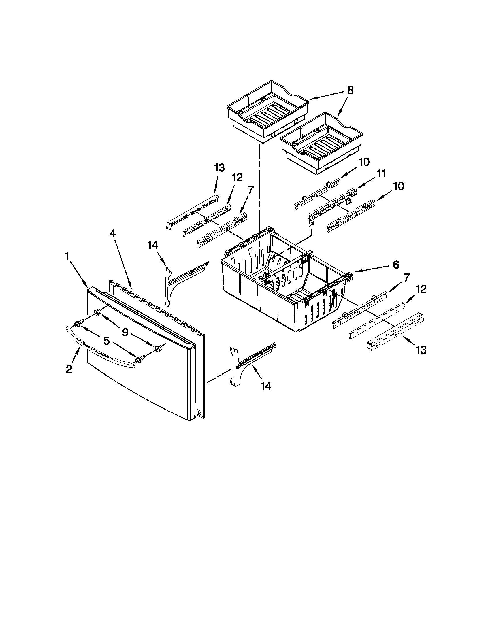 Maytag MFI2569VEW2 freezer door parts diagram