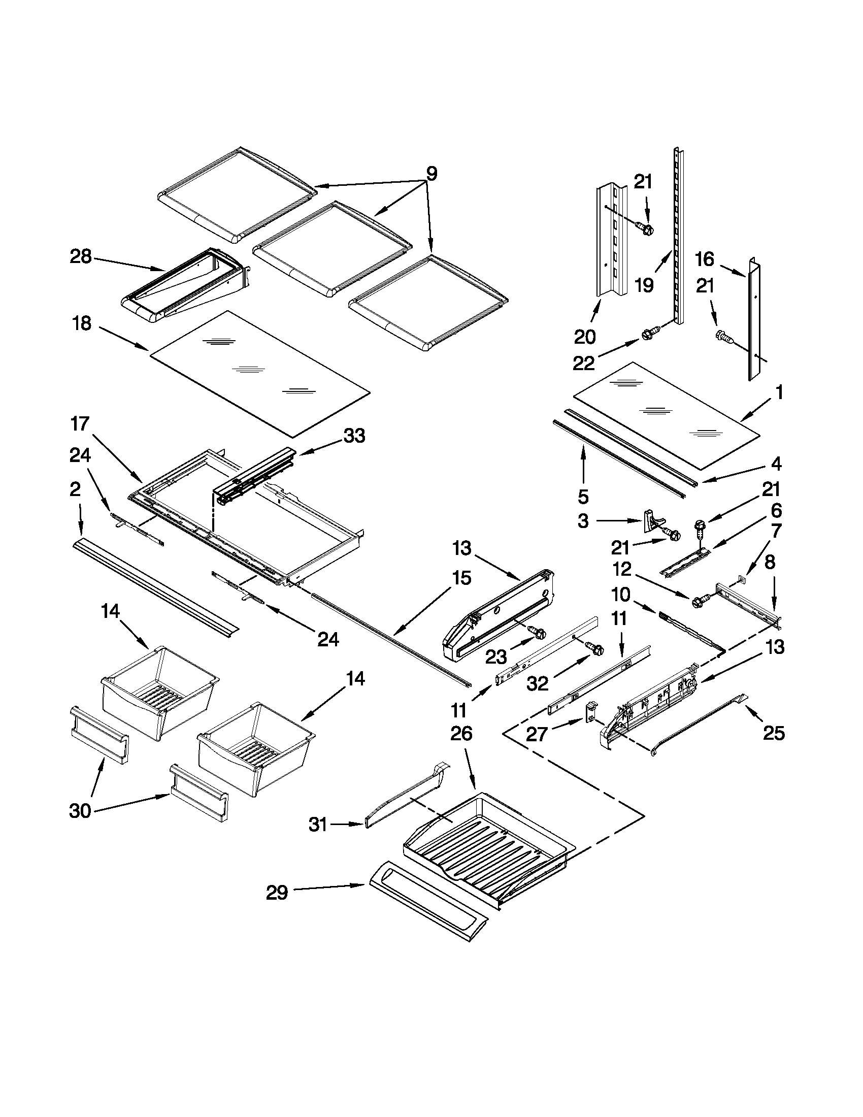 Maytag MFI2569VEM4 shelf parts diagram