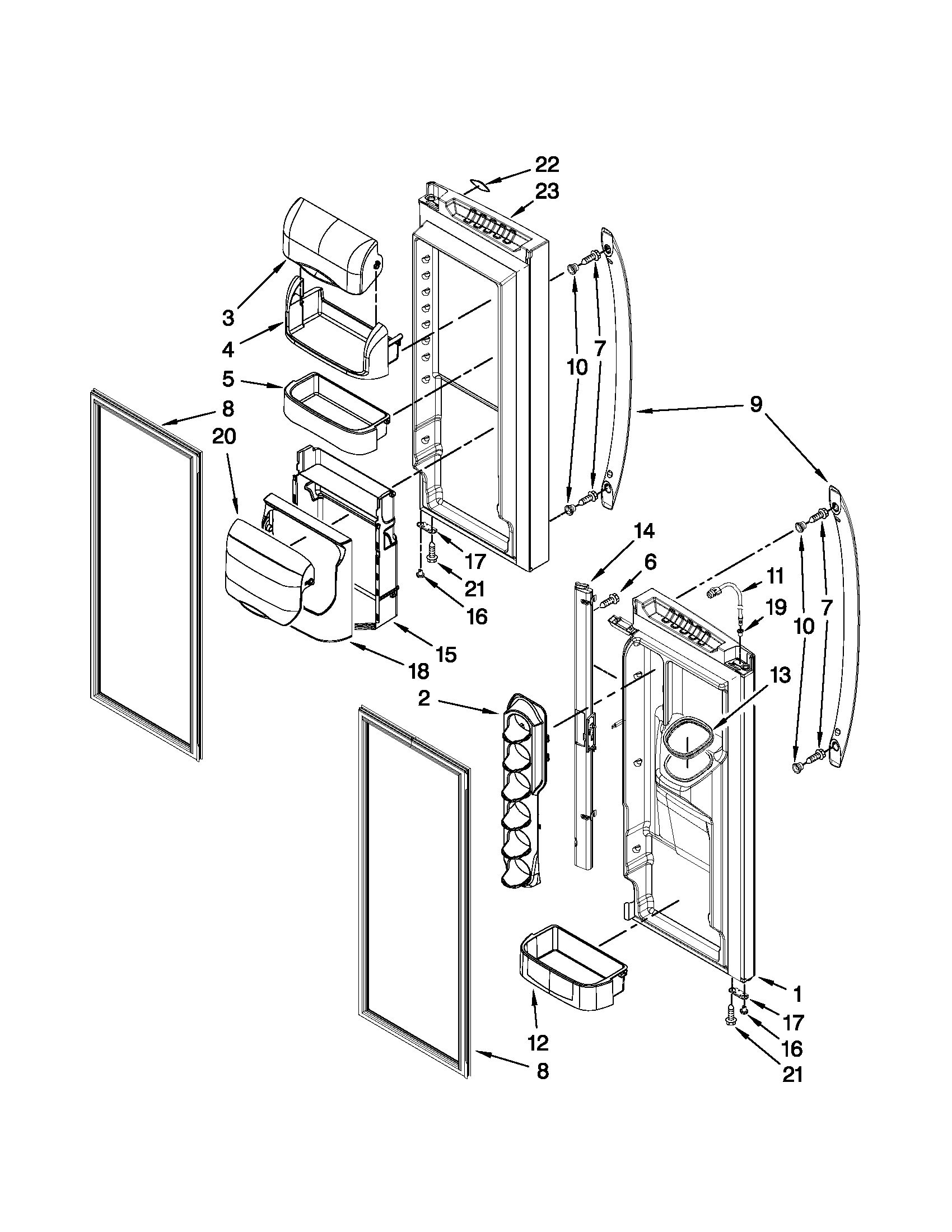 Maytag MFI2569VEM4 refrigerator door parts diagram