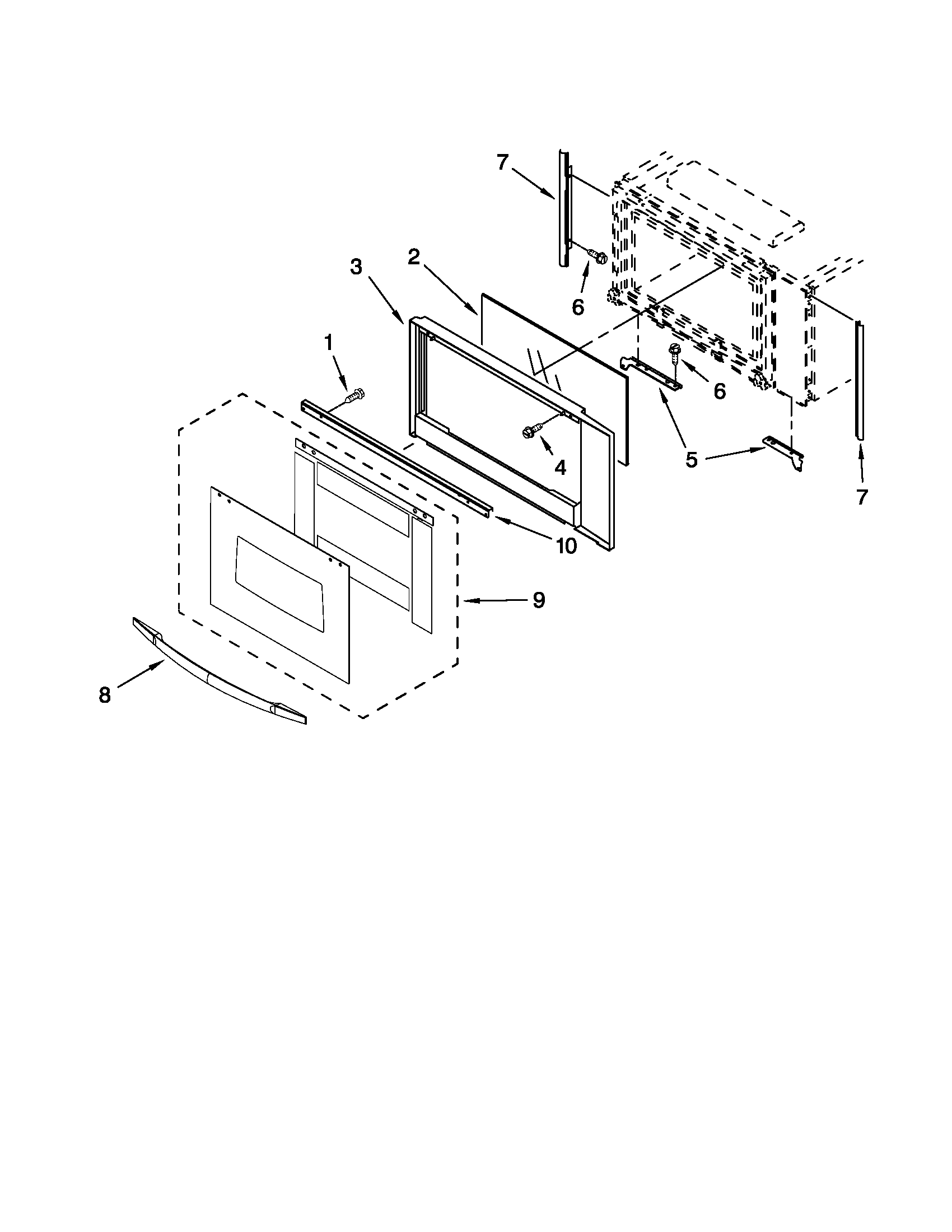 Whirlpool RMC275PVS00 microwave door parts diagram