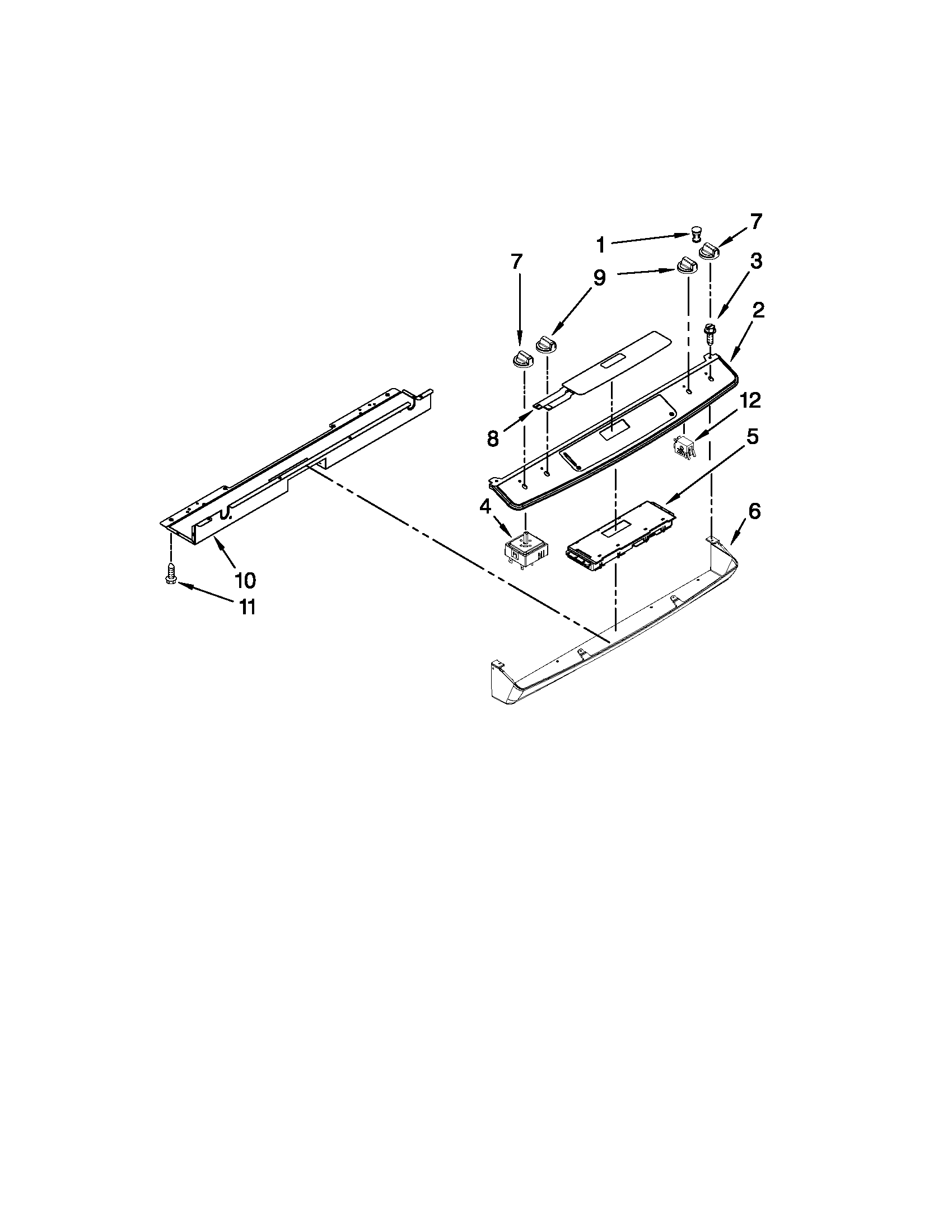 Whirlpool GY397LXUQ03 control panel parts diagram