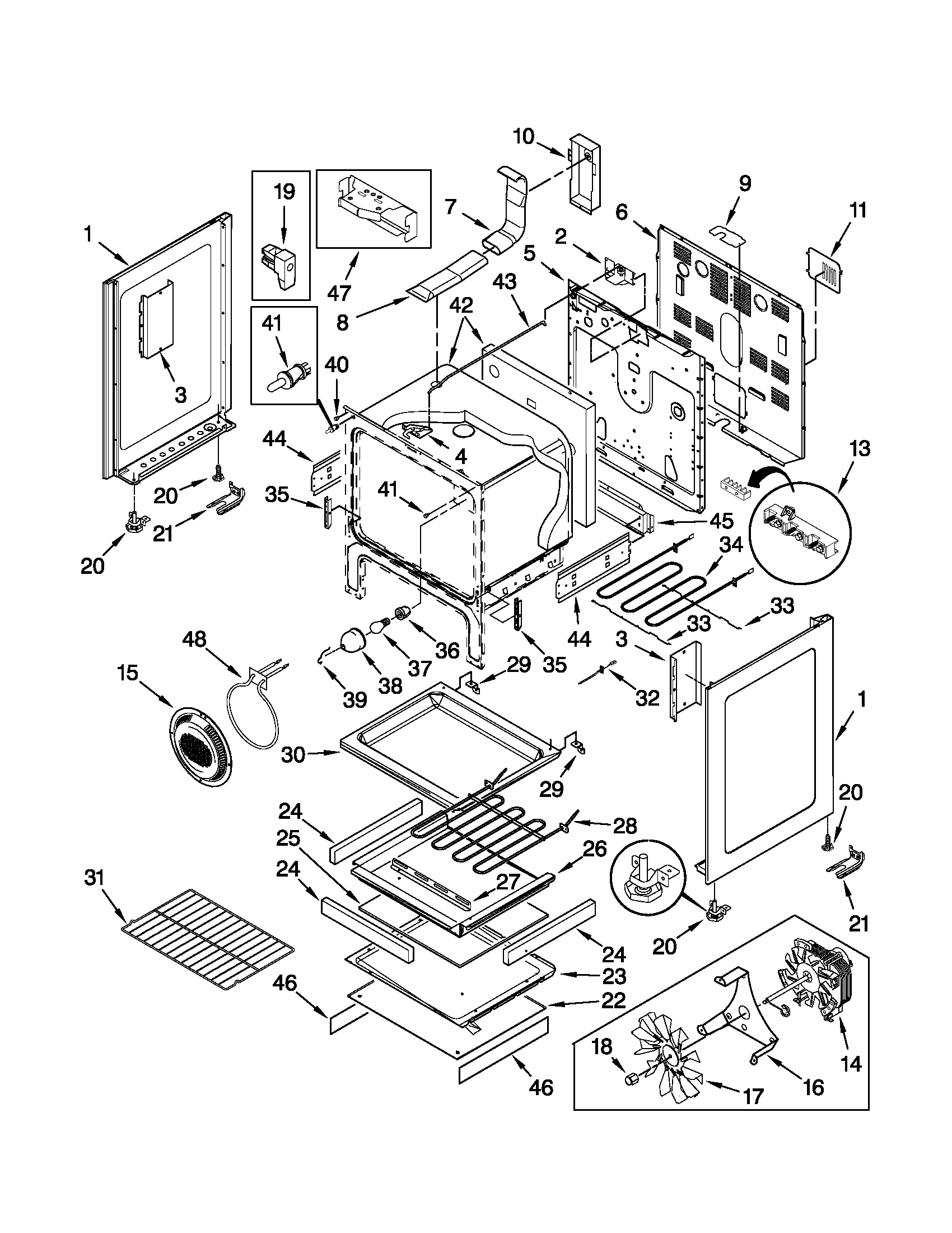KitchenAid YKERS208XS0 chassis parts diagram