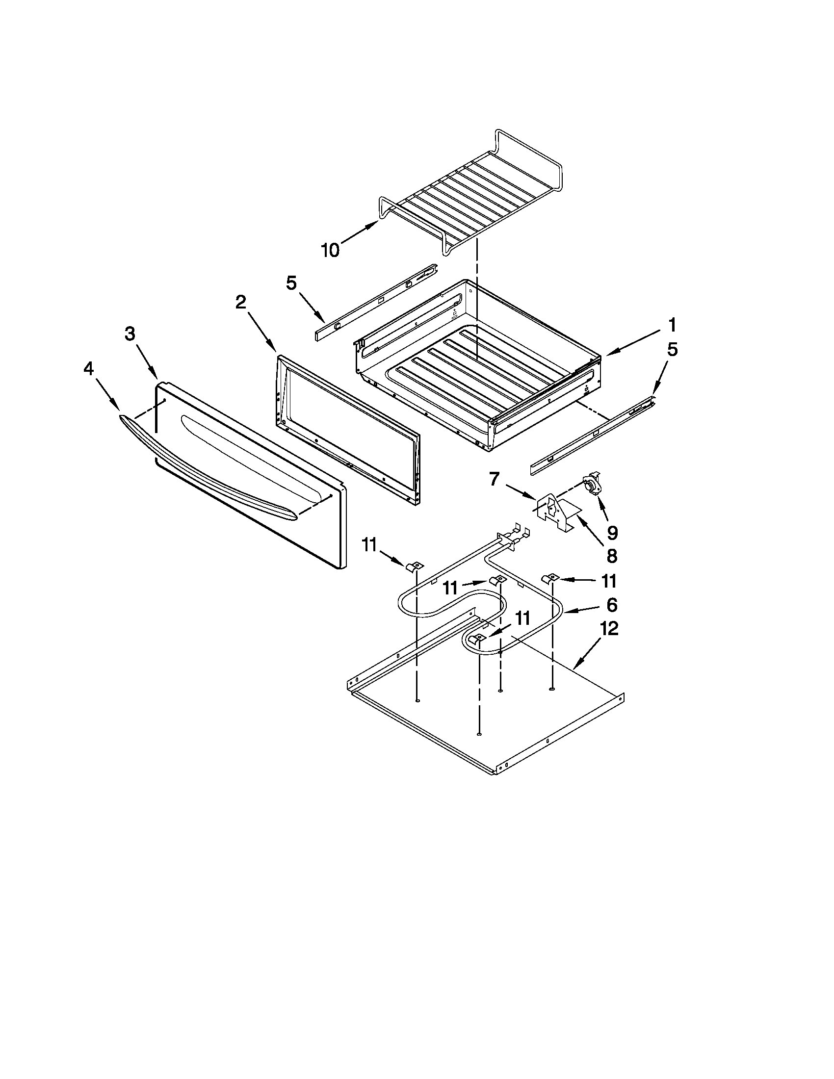 KitchenAid YKERS208XS0 drawer parts diagram