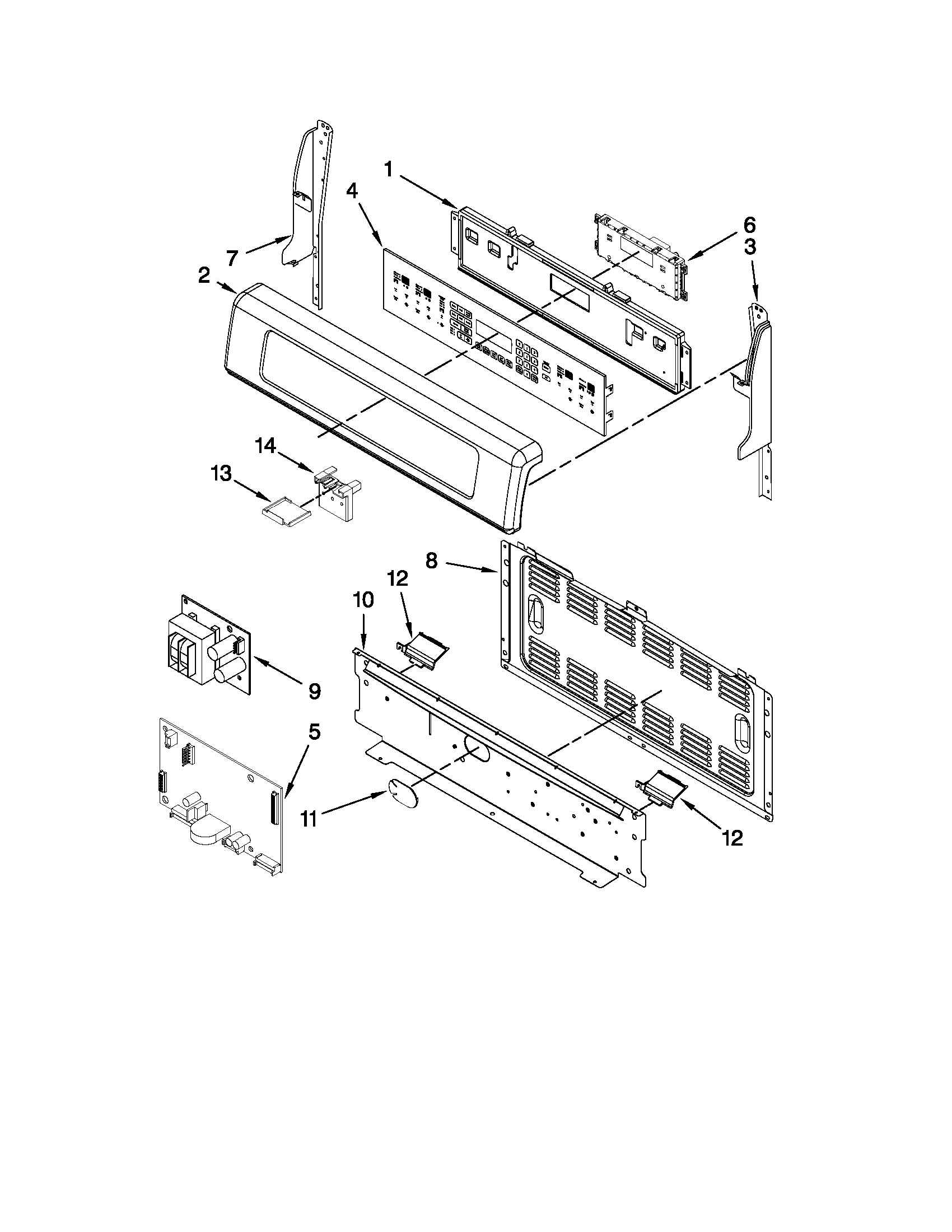 KitchenAid YKERS308XS0 control panel parts diagram
