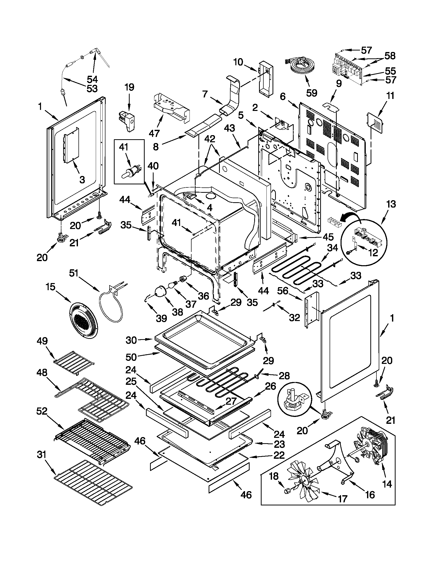 KitchenAid YKERS308XS0 chassis parts diagram