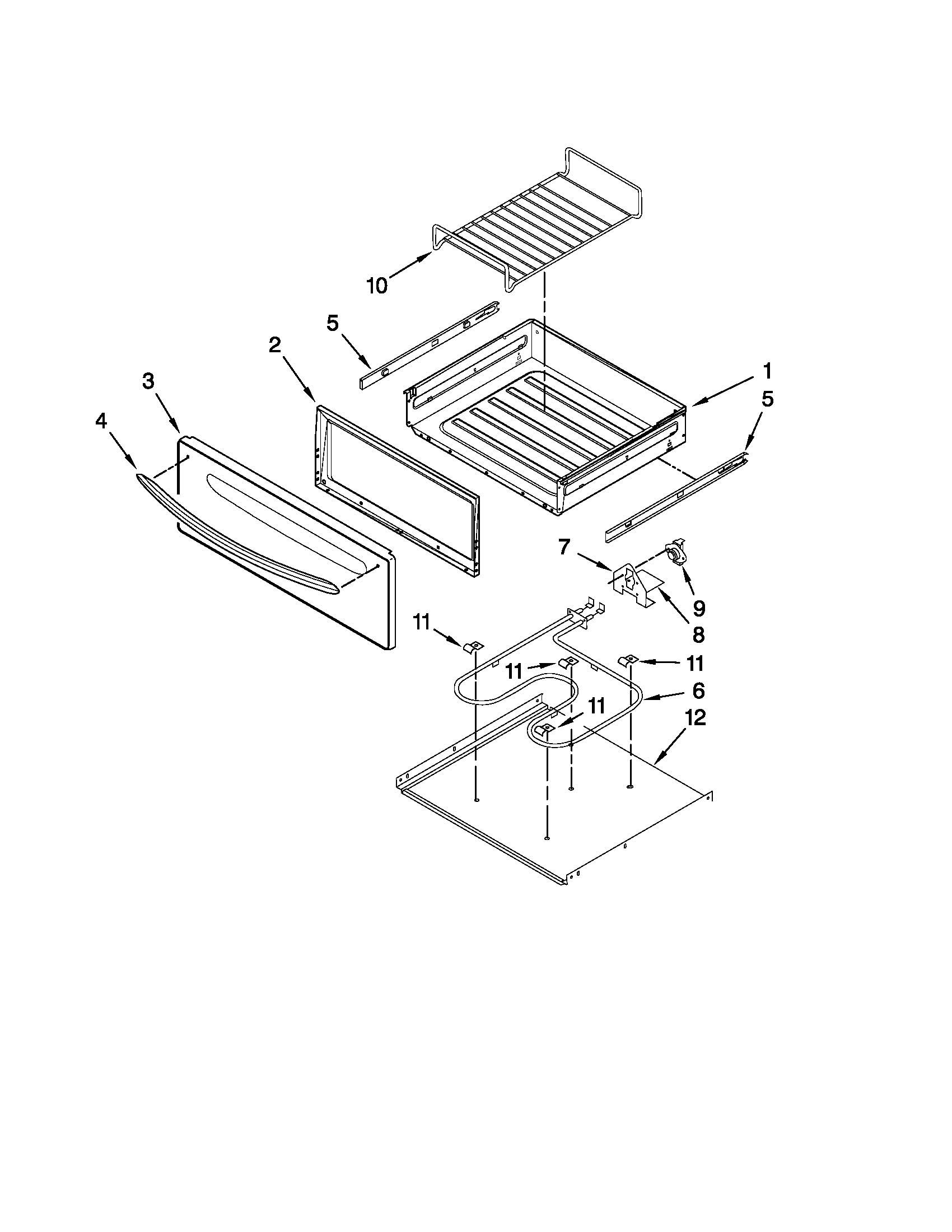 KitchenAid YKERS308XS0 drawer parts diagram