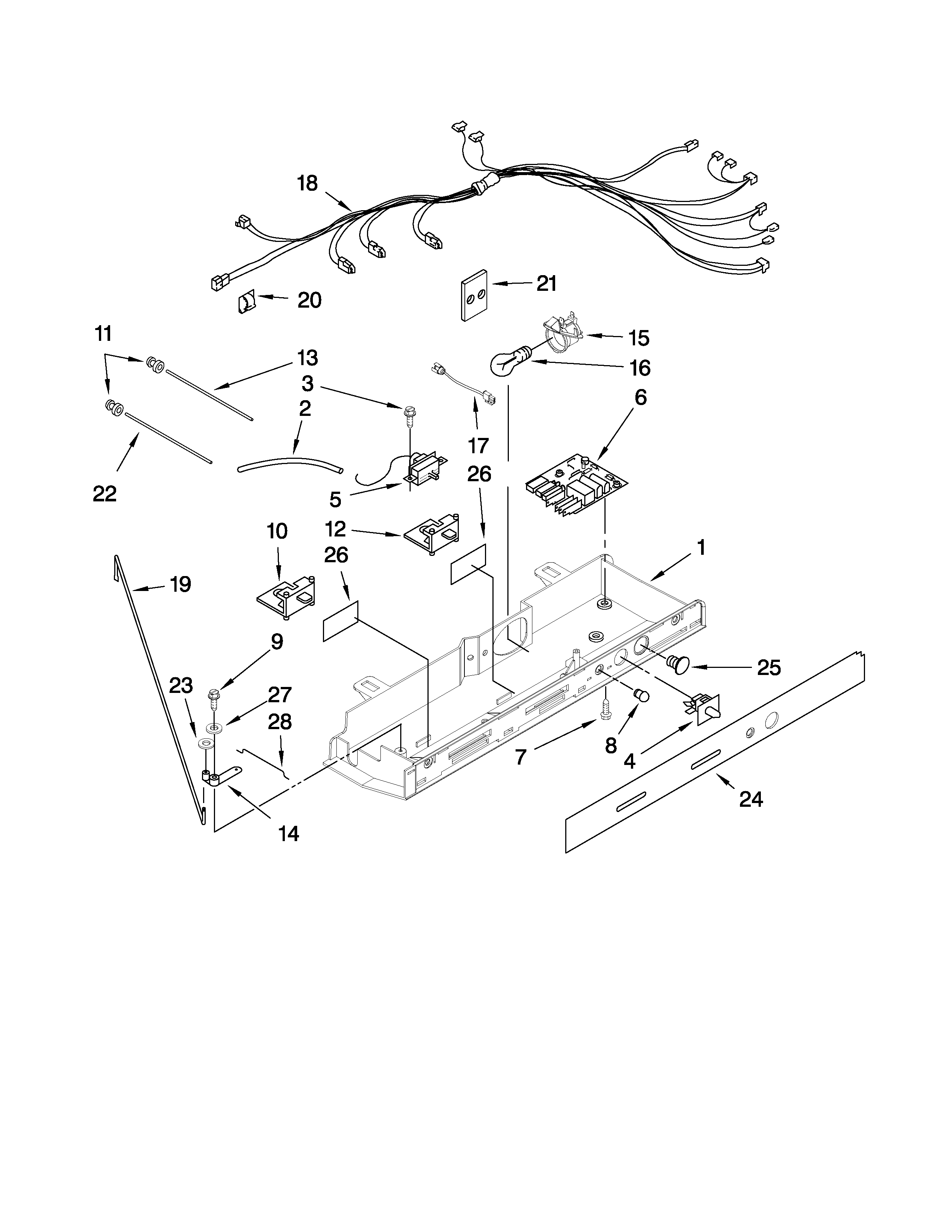 Maytag MSD2573VES01 control parts diagram