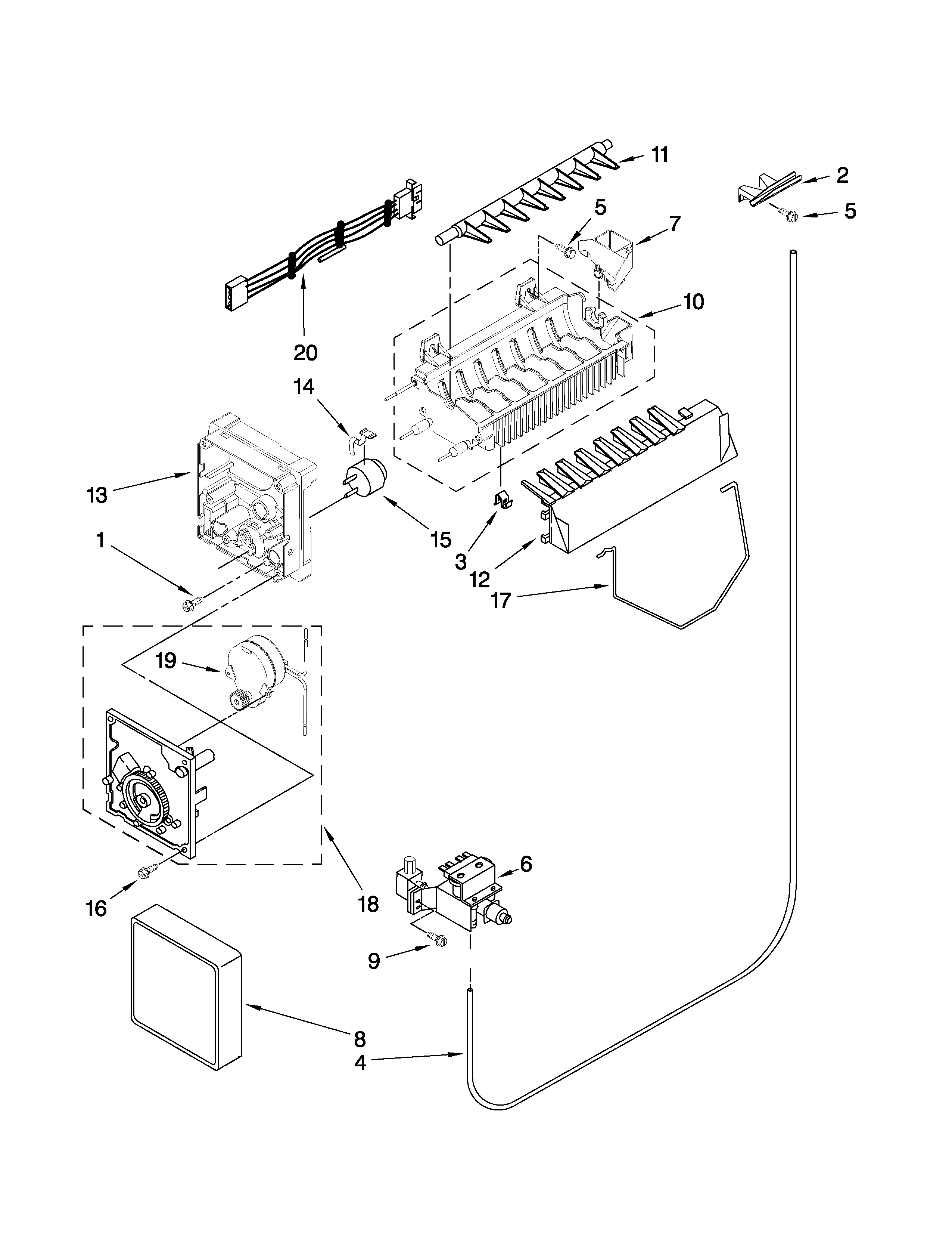 Maytag MSD2573VES01 icemaker parts diagram