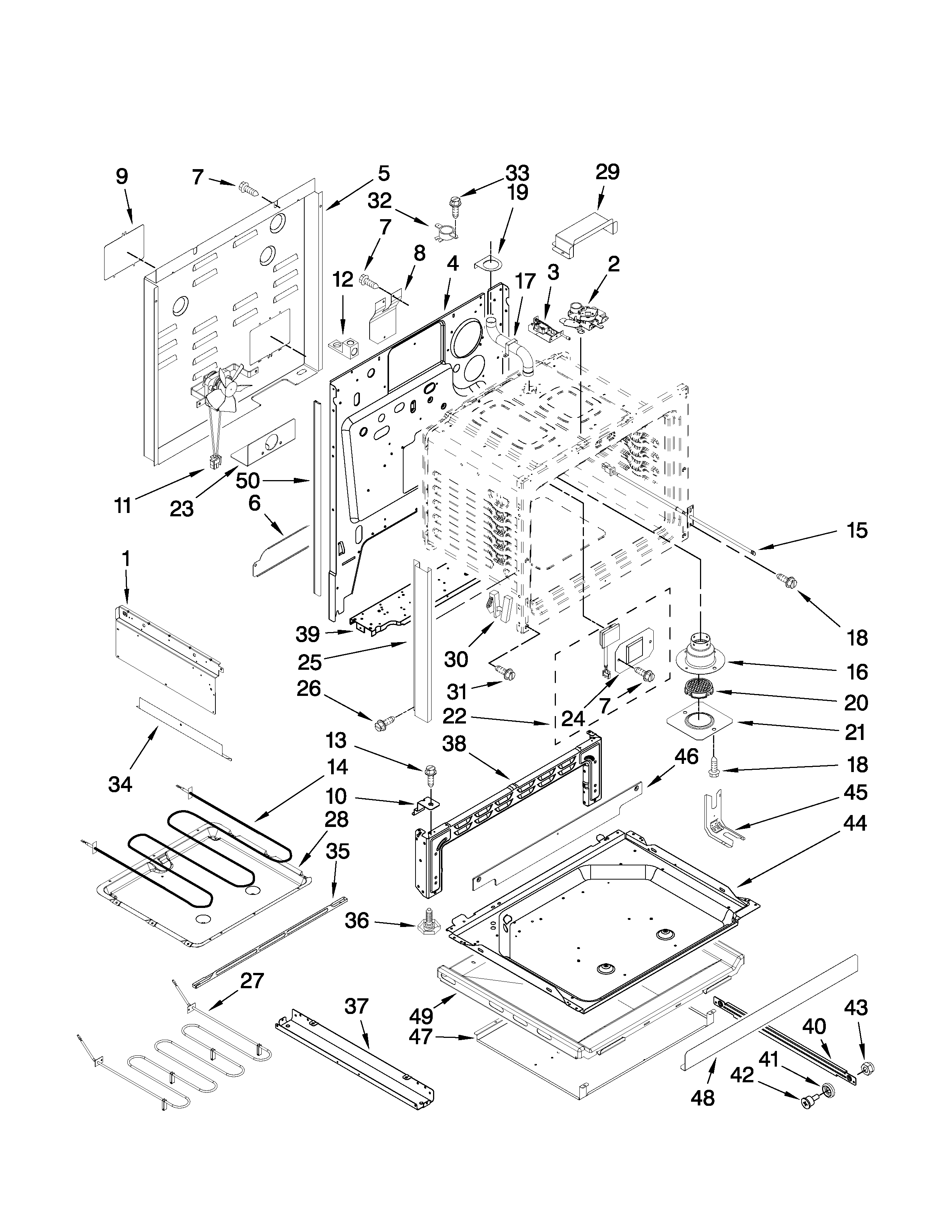 Jenn-Air JES8750CAS01 chassis parts diagram