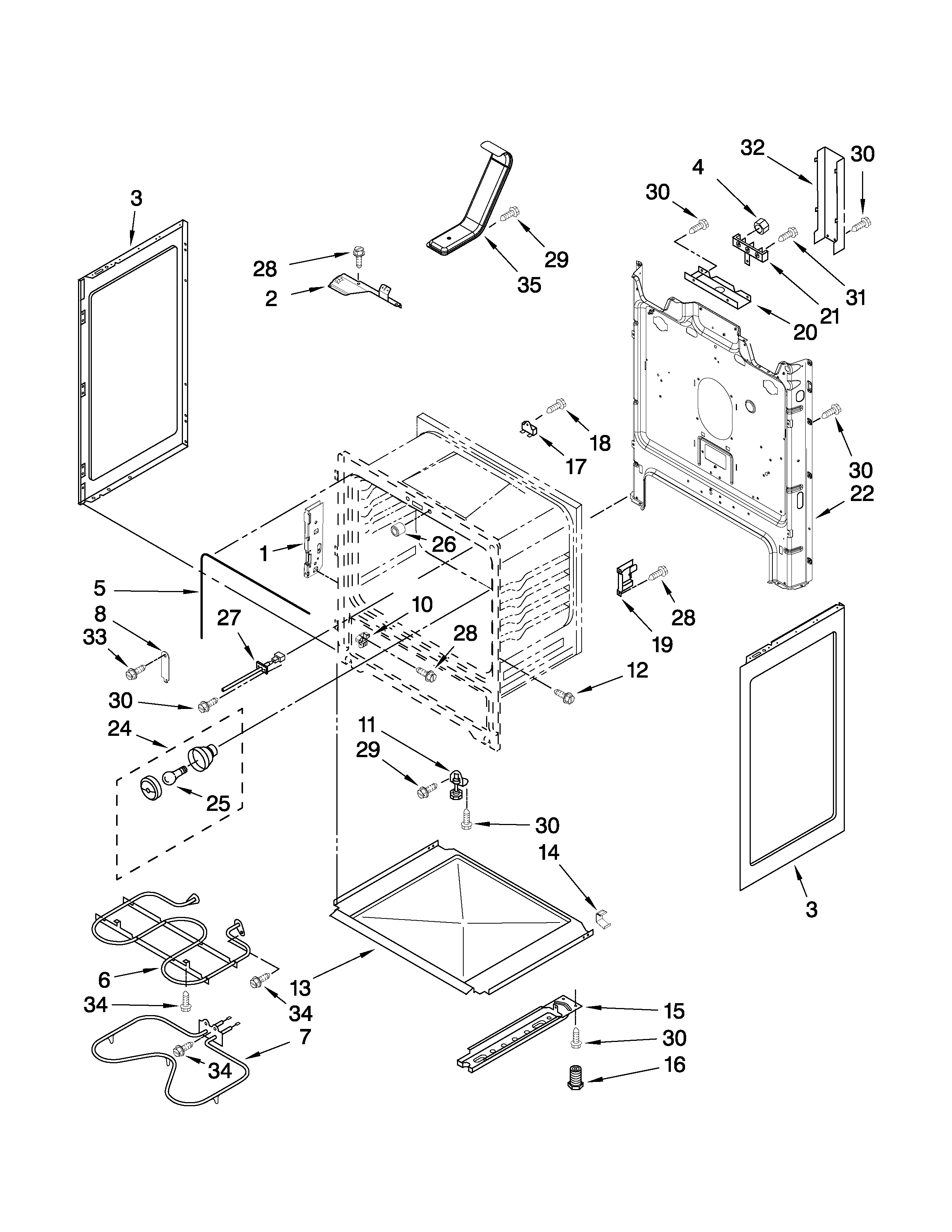 Amana AER5823XCB0 chassis parts diagram
