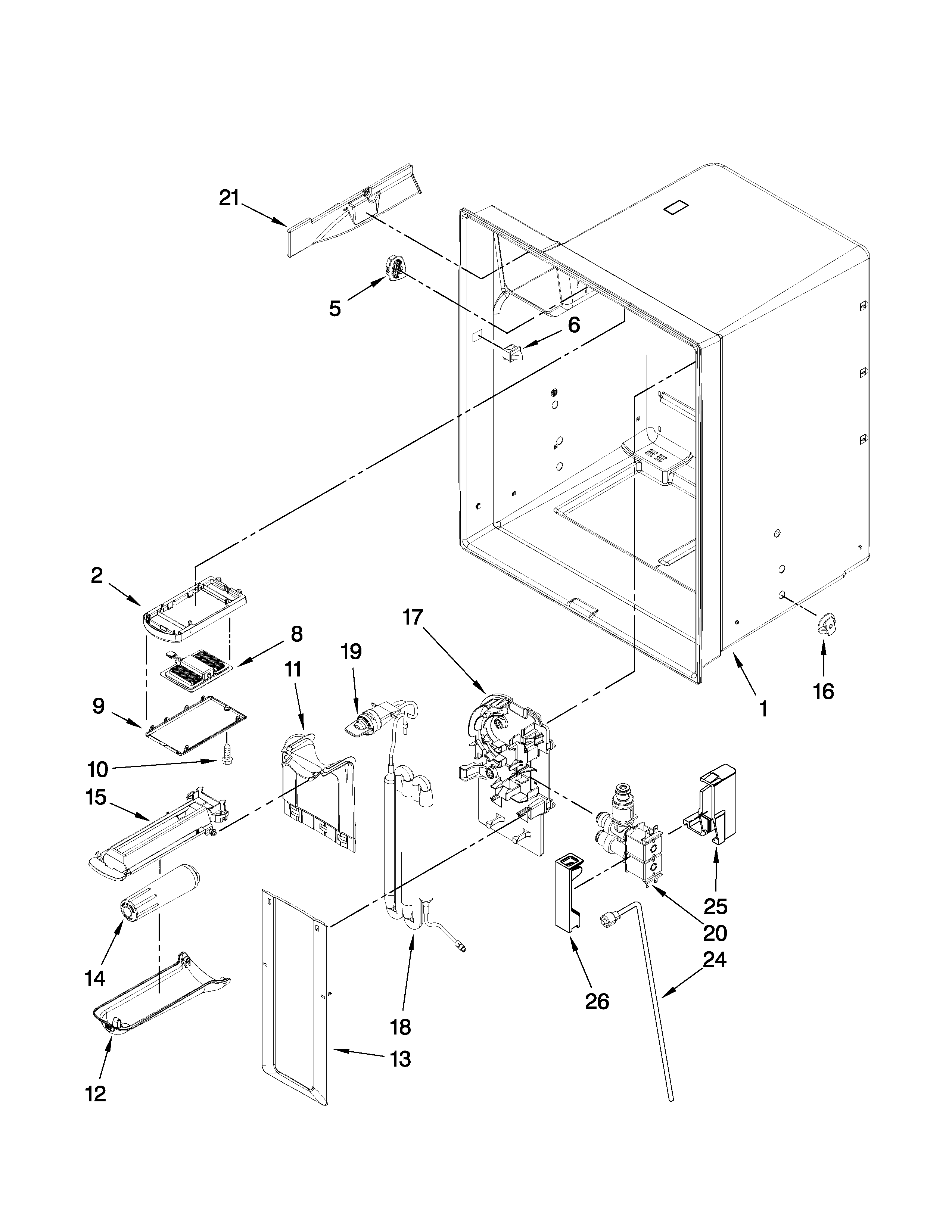 Maytag MFI2670XEB1 refrigerator liner parts diagram