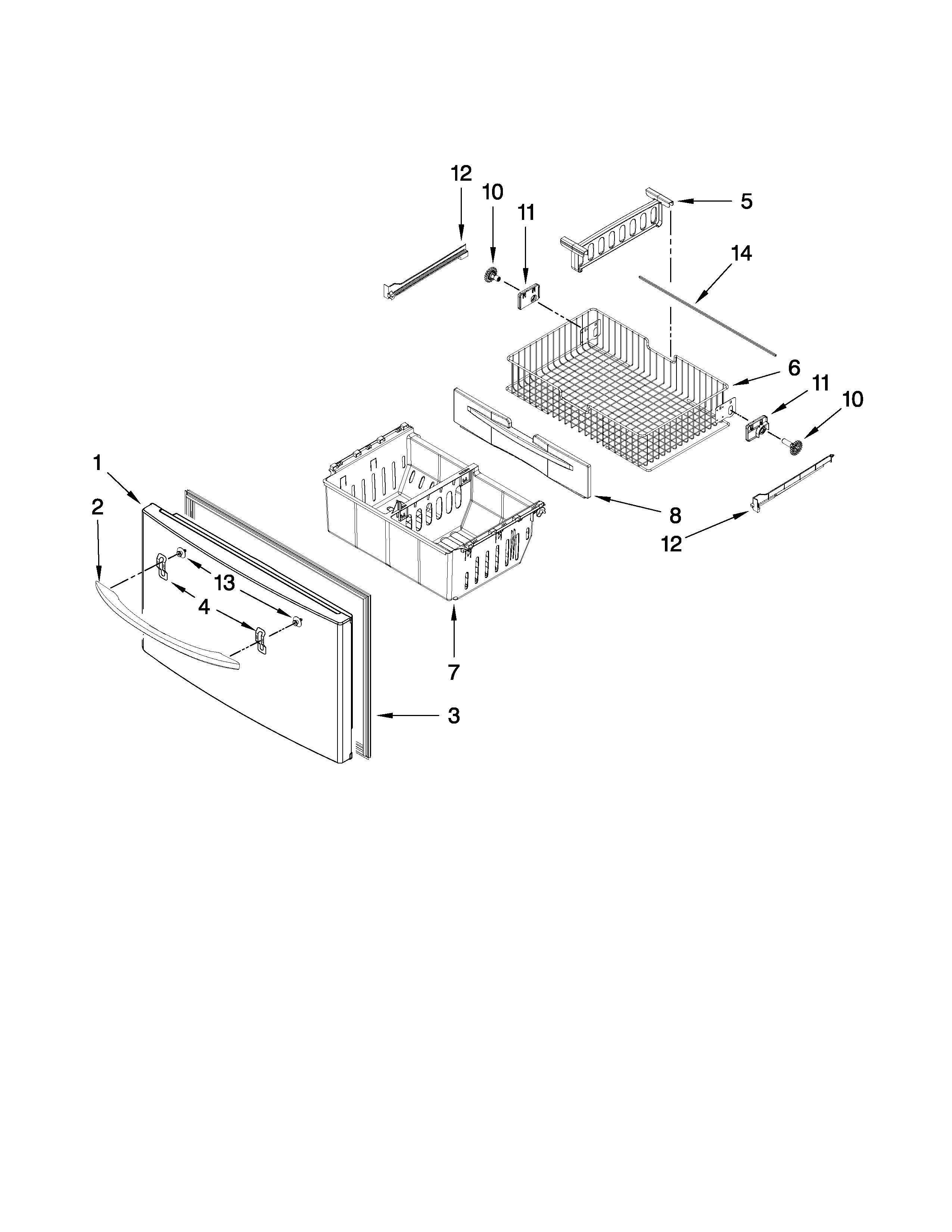 Maytag MFI2670XEB1 freezer door parts diagram