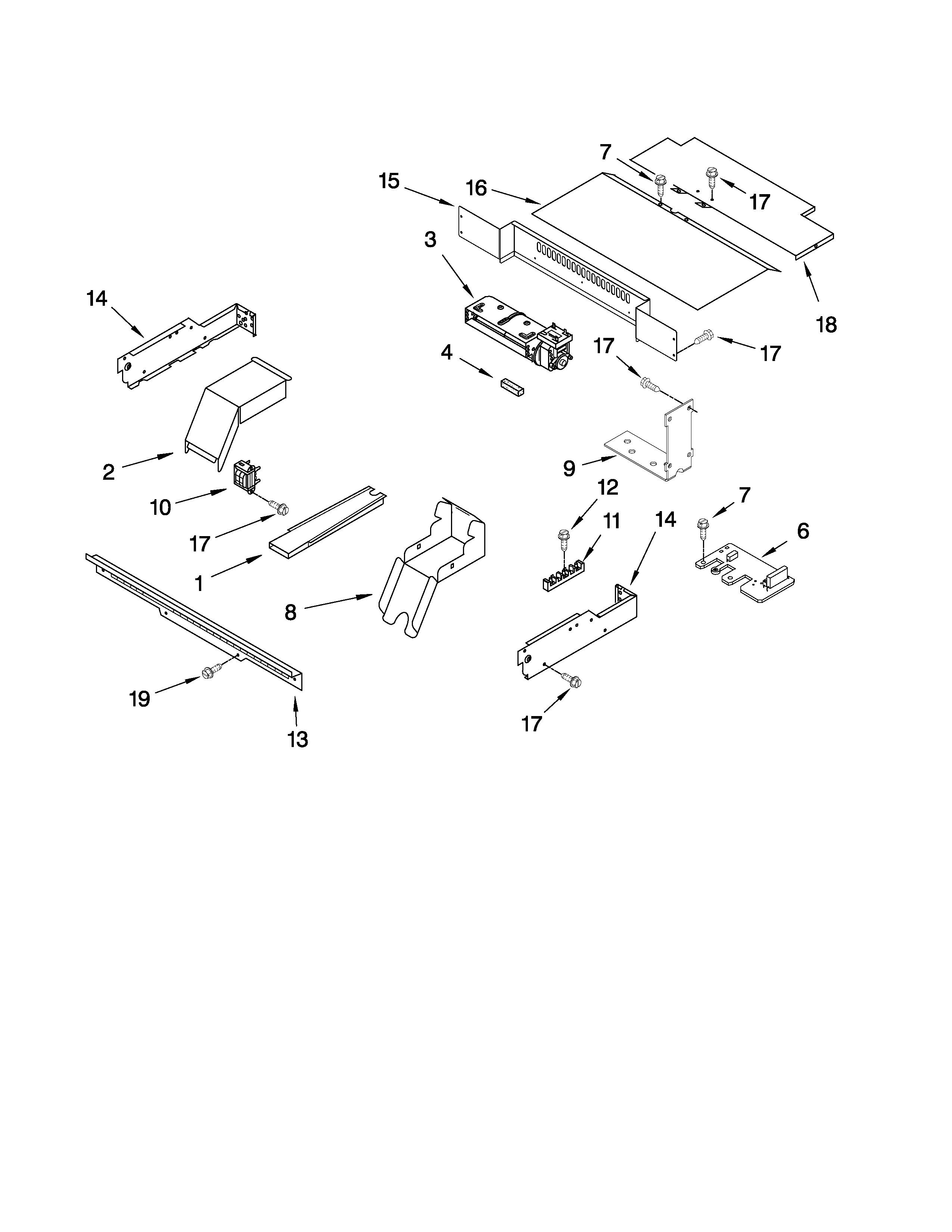 KitchenAid KEBC167VSS01 top venting parts diagram