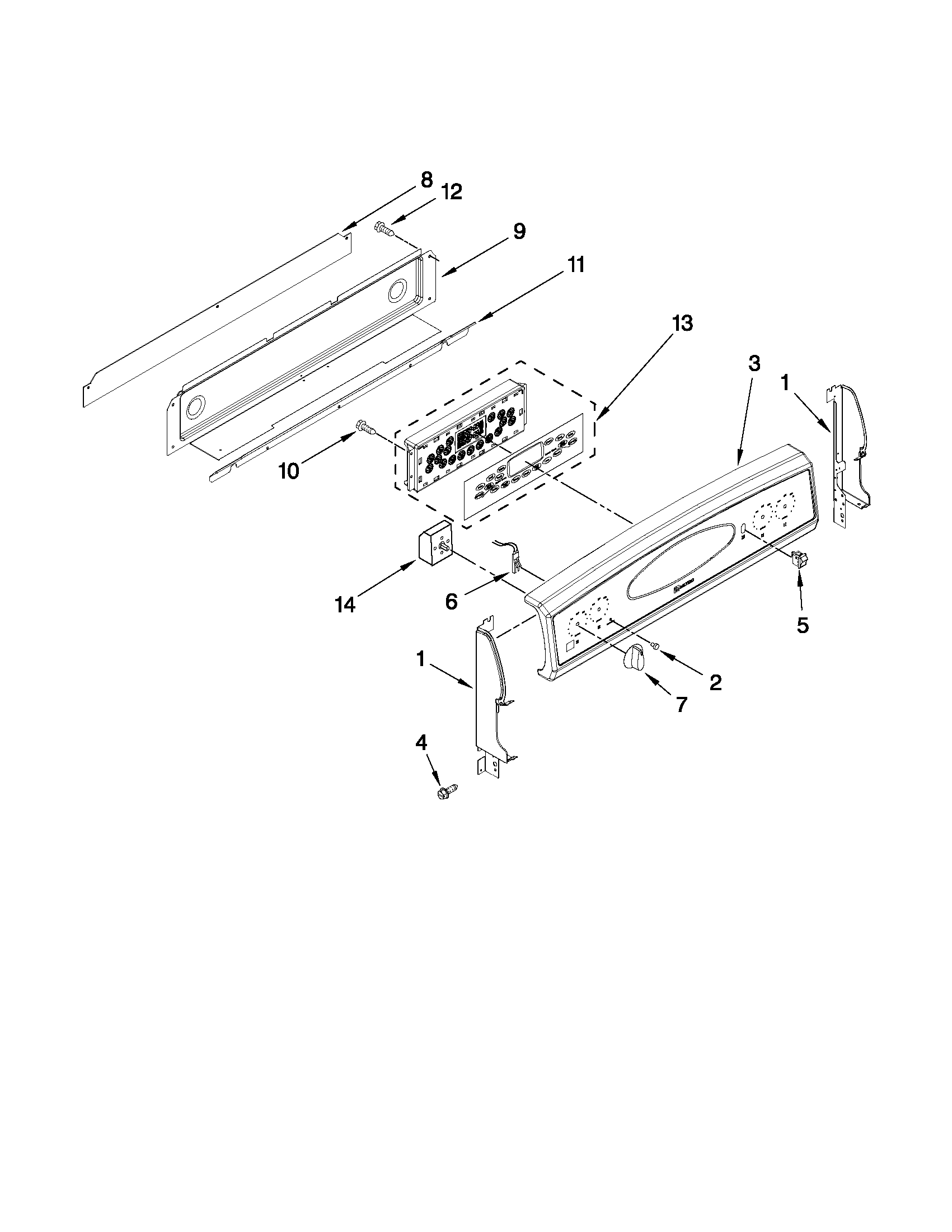 Maytag MER6757BAS15 control panel parts diagram