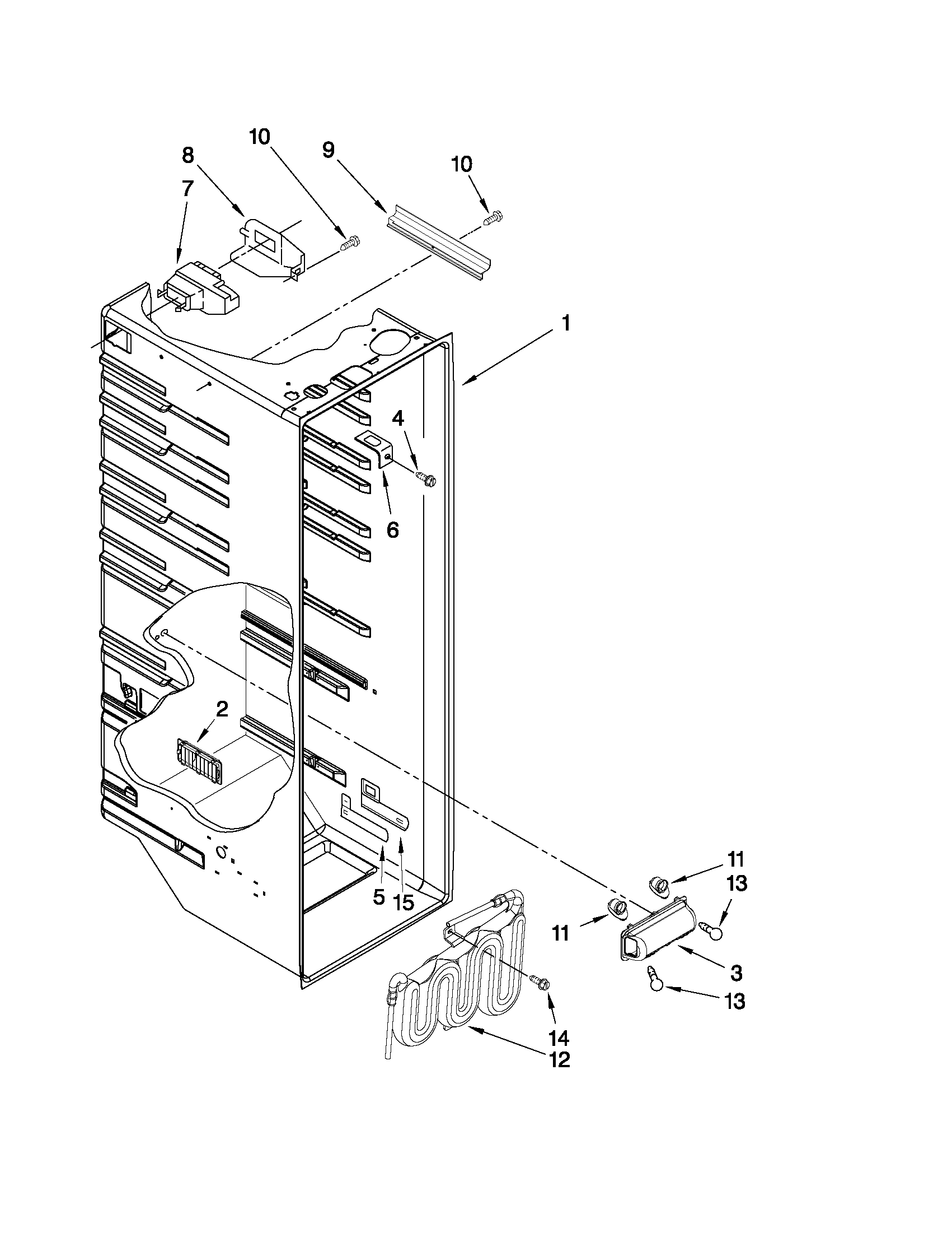 Maytag MSD2574VEM10 refrigerator liner parts diagram