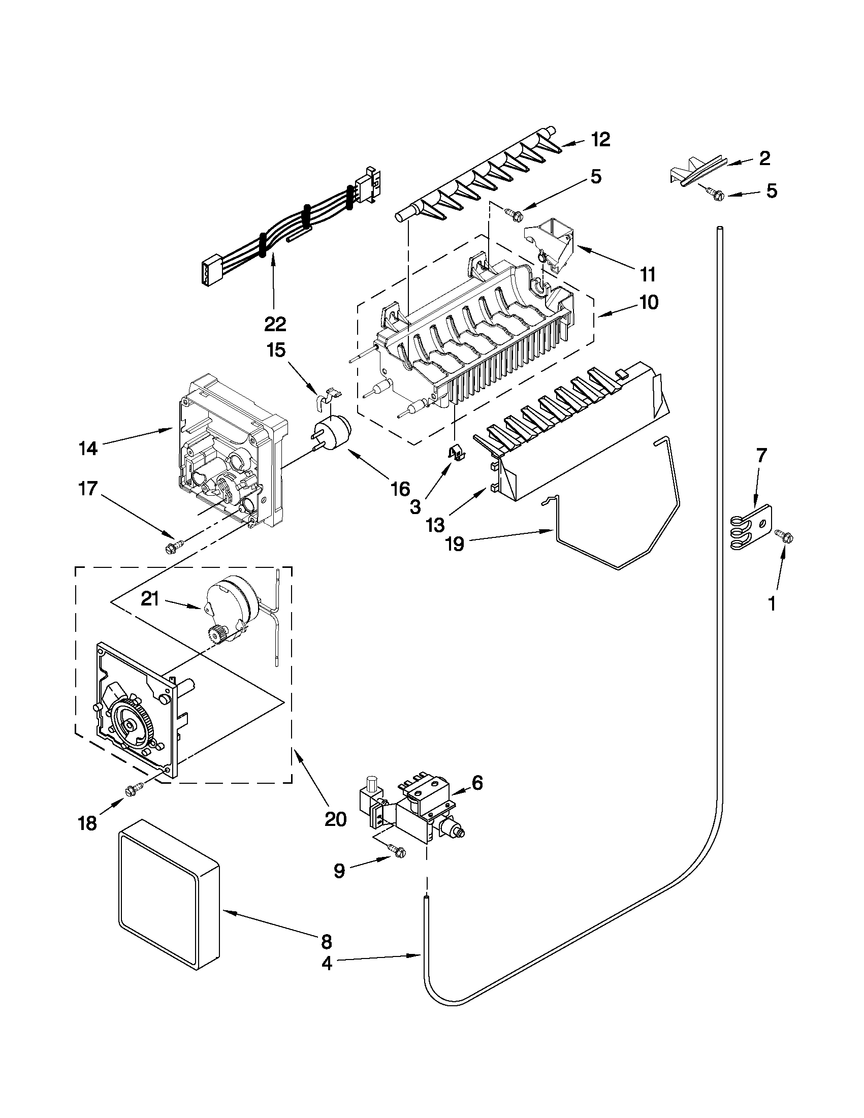 Maytag MSD2574VEM10 icemaker parts diagram