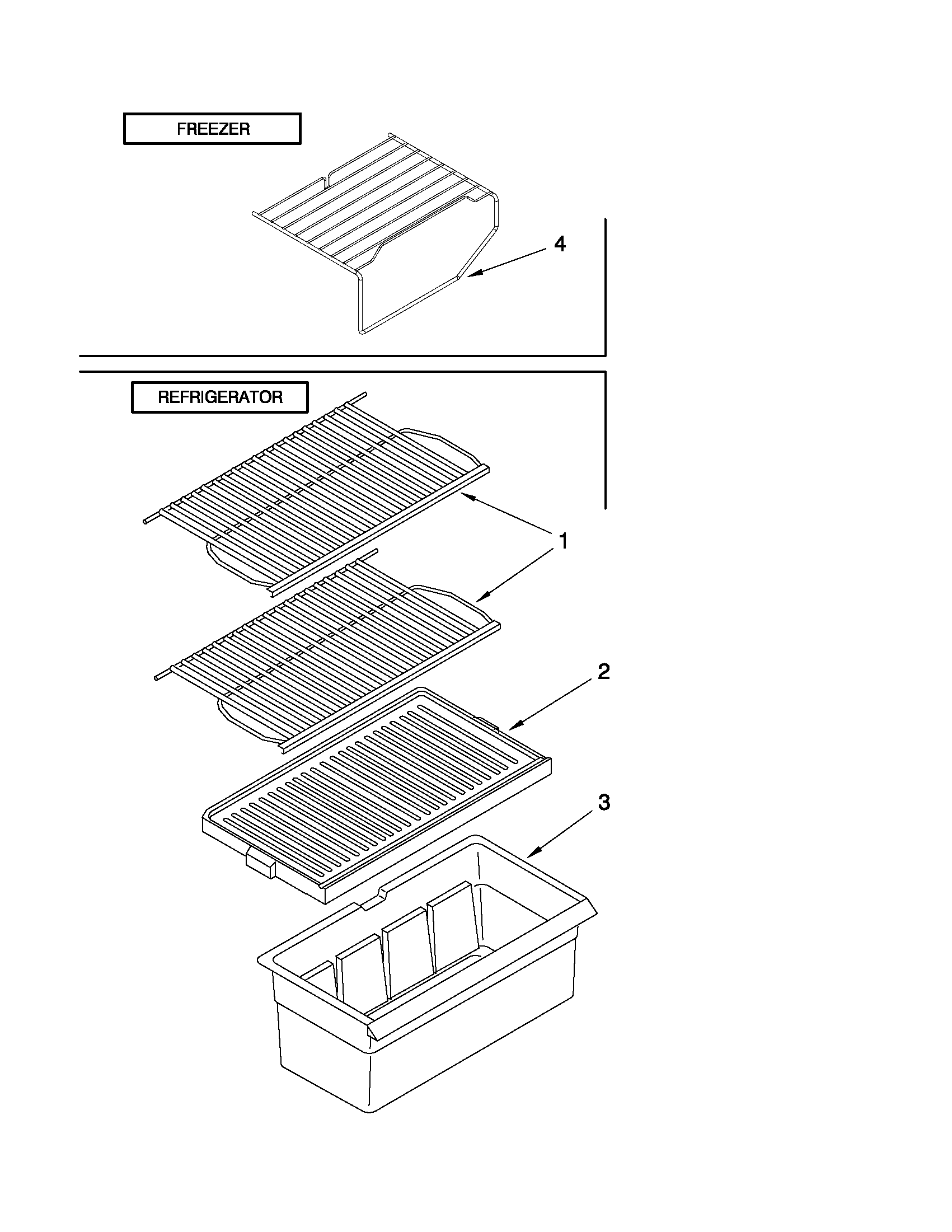 Whirlpool W5TXEWFWT00 shelf parts diagram