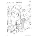 KitchenAid KUIC18PNXS0 cabinet liner and door parts diagram