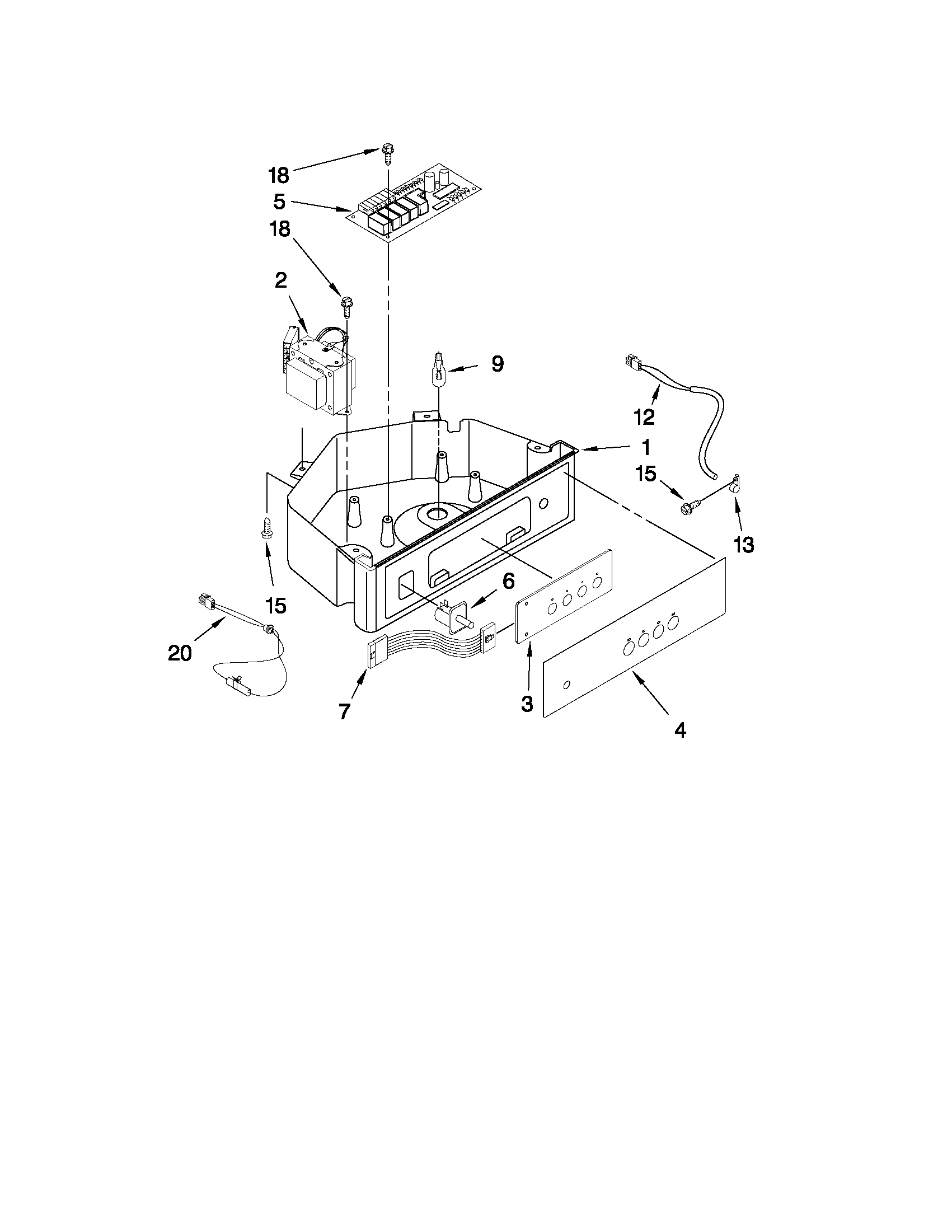 KitchenAid KUIS18NNXS0 control panel parts diagram
