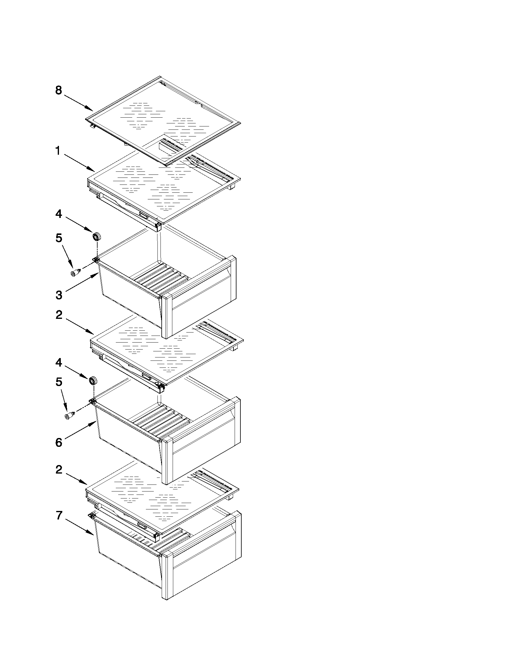 Whirlpool 7GSC22C6XA00 refrigerator shelf parts diagram