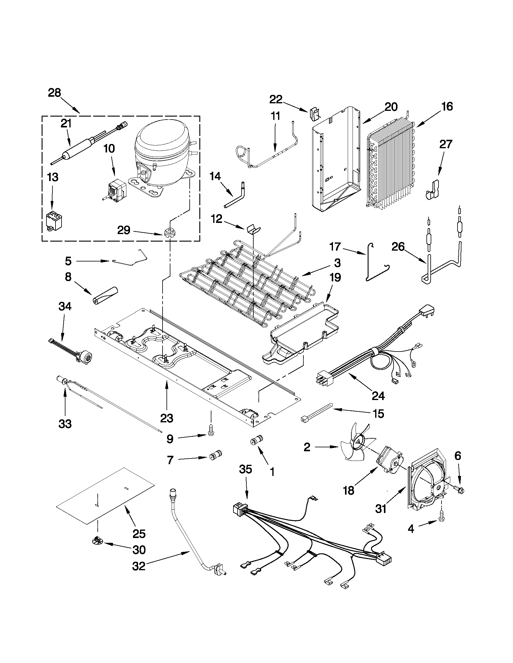 Whirlpool 7GSC22C6XA00 unit parts diagram