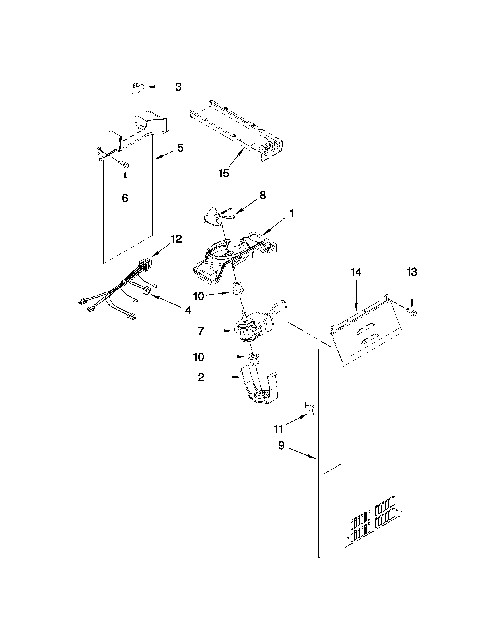 Whirlpool 7GSC22C6XA00 air flow parts diagram