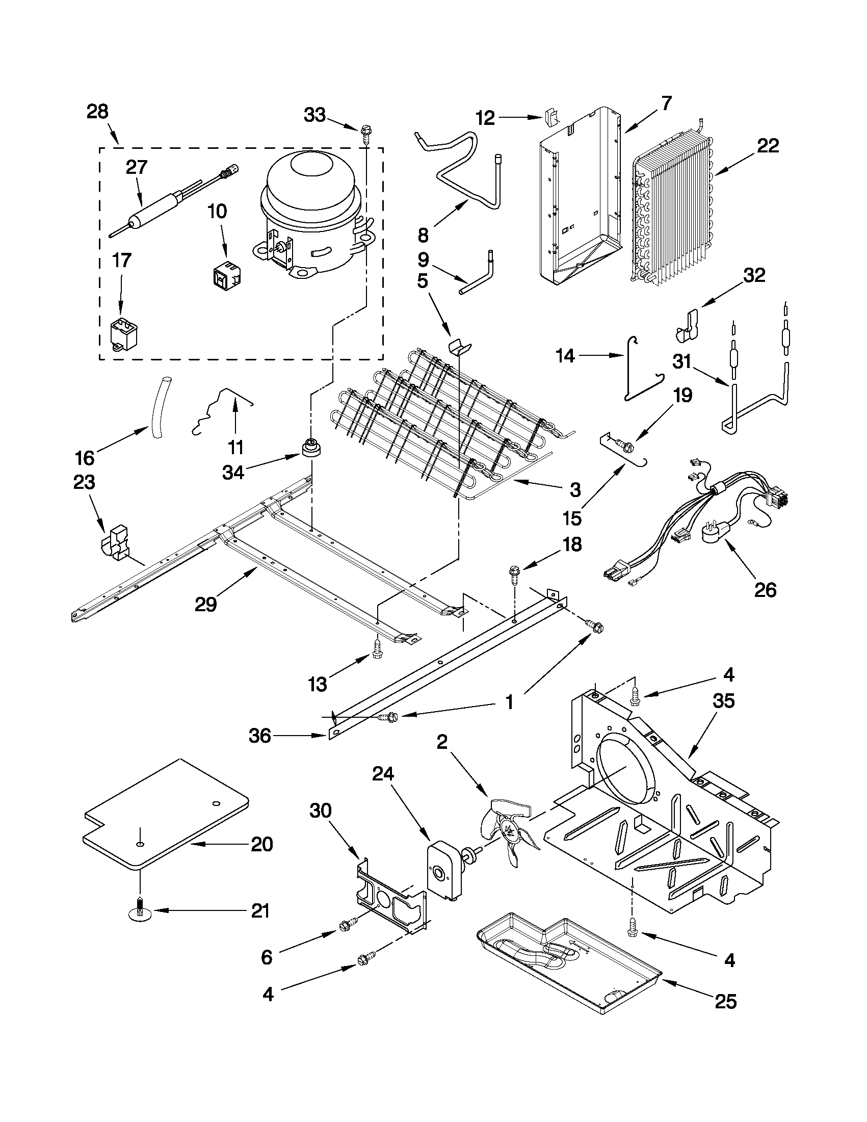 KitchenAid KSRS25MWMS01 unit parts diagram