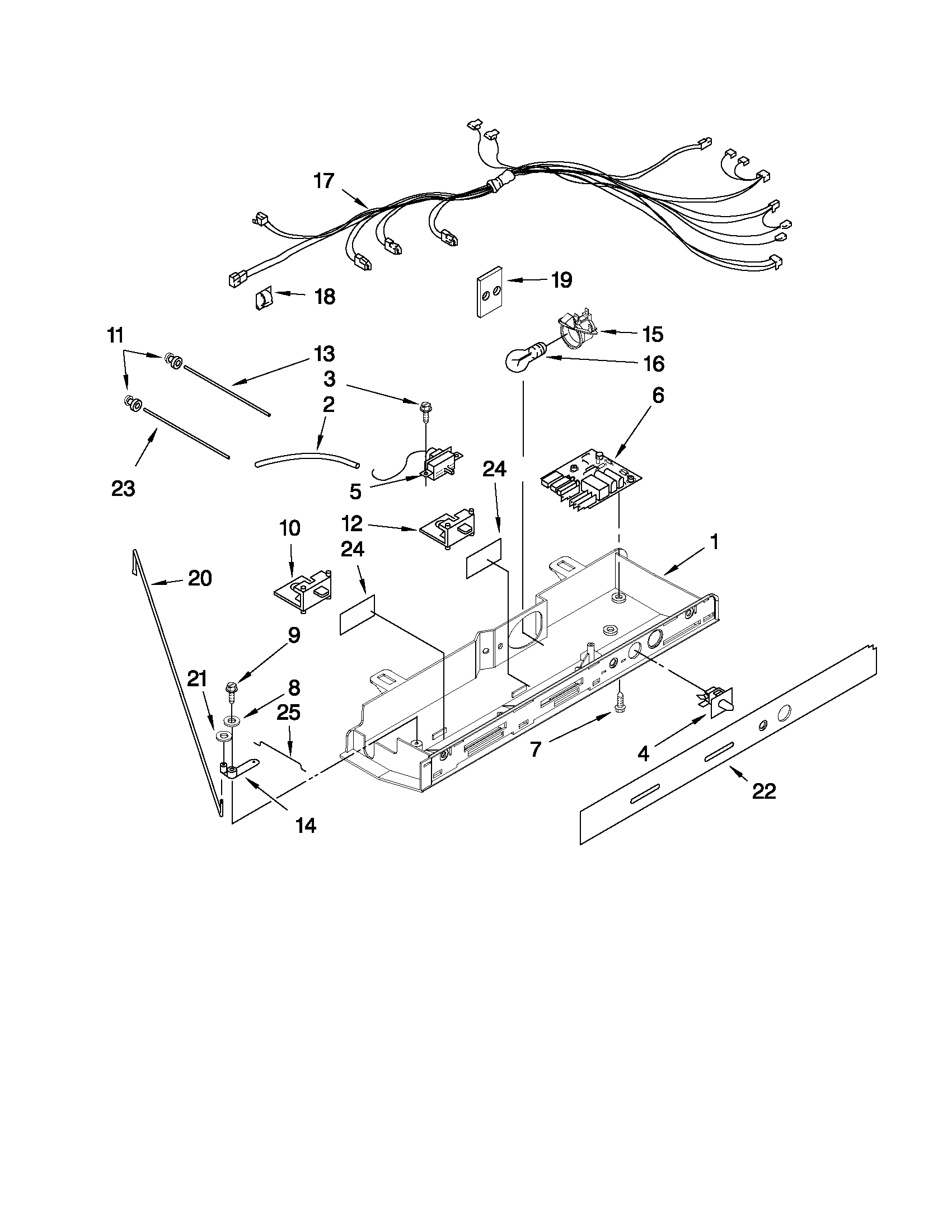 KitchenAid KSRS25MWMS01 control parts diagram