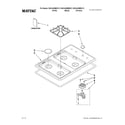 Maytag MGC4430BDC12 cooktop, burner and grate parts diagram