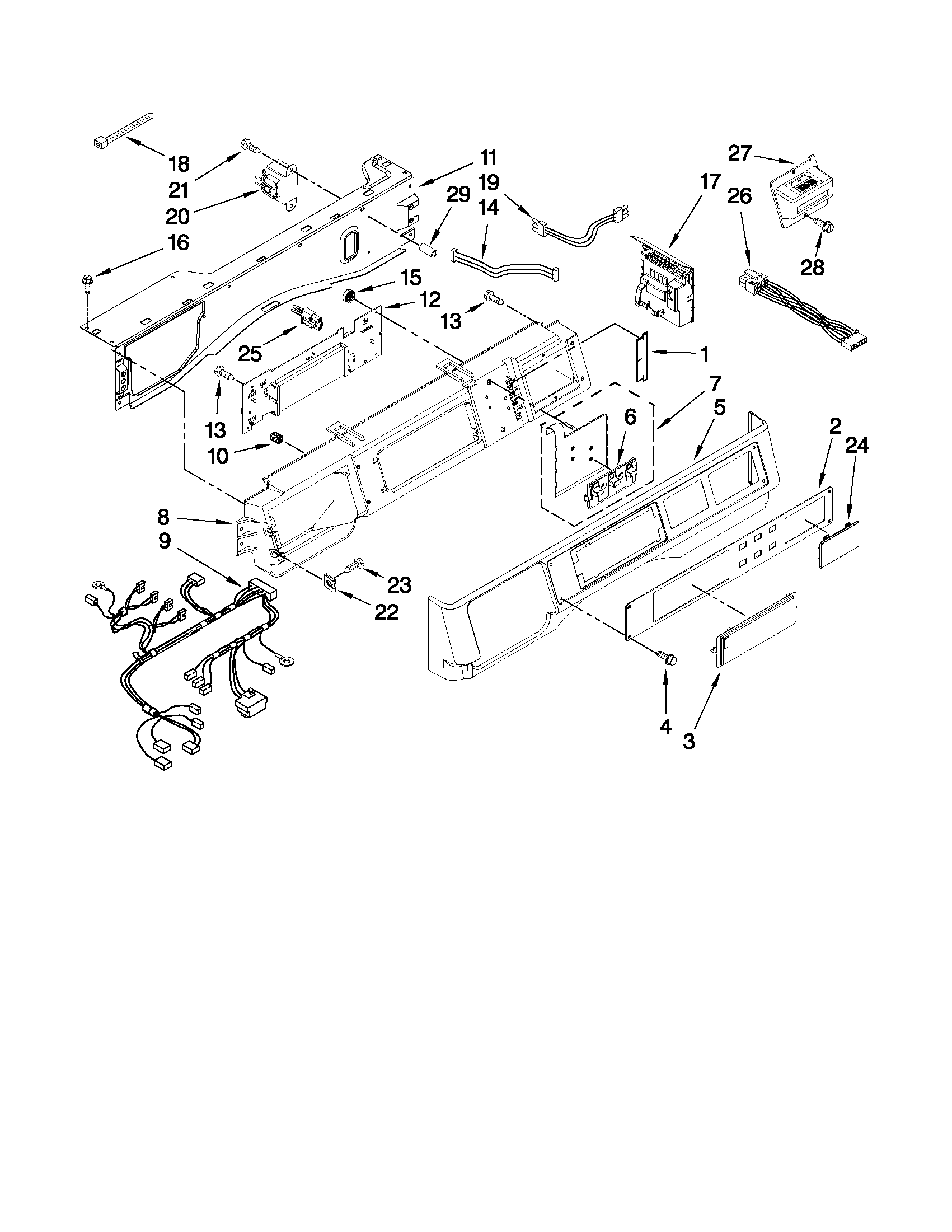 Maytag MHP30PRAWW0 control panel parts diagram